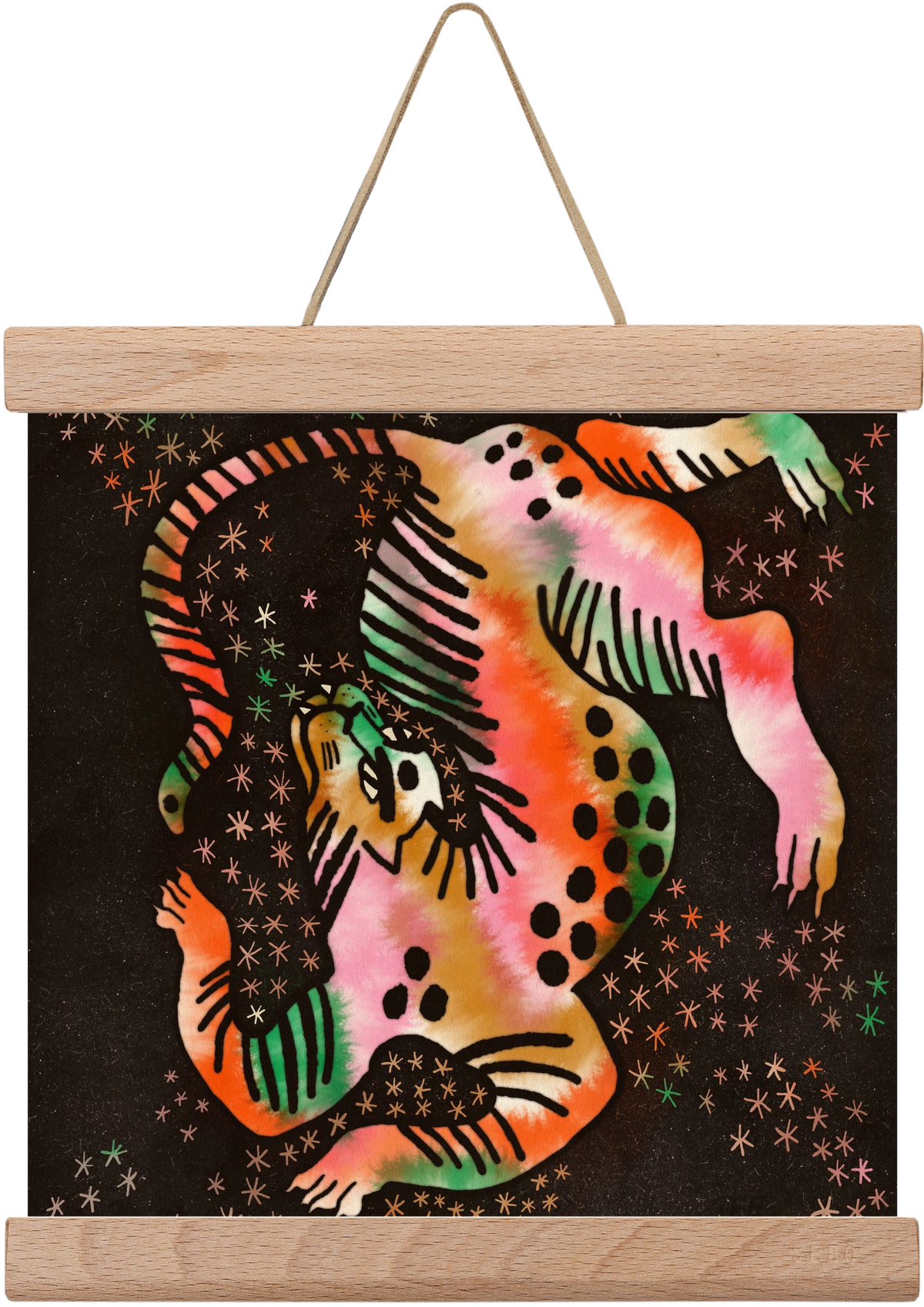 Magic tiger, 20x20 cm (20x20 cm), Tölgy akasztó