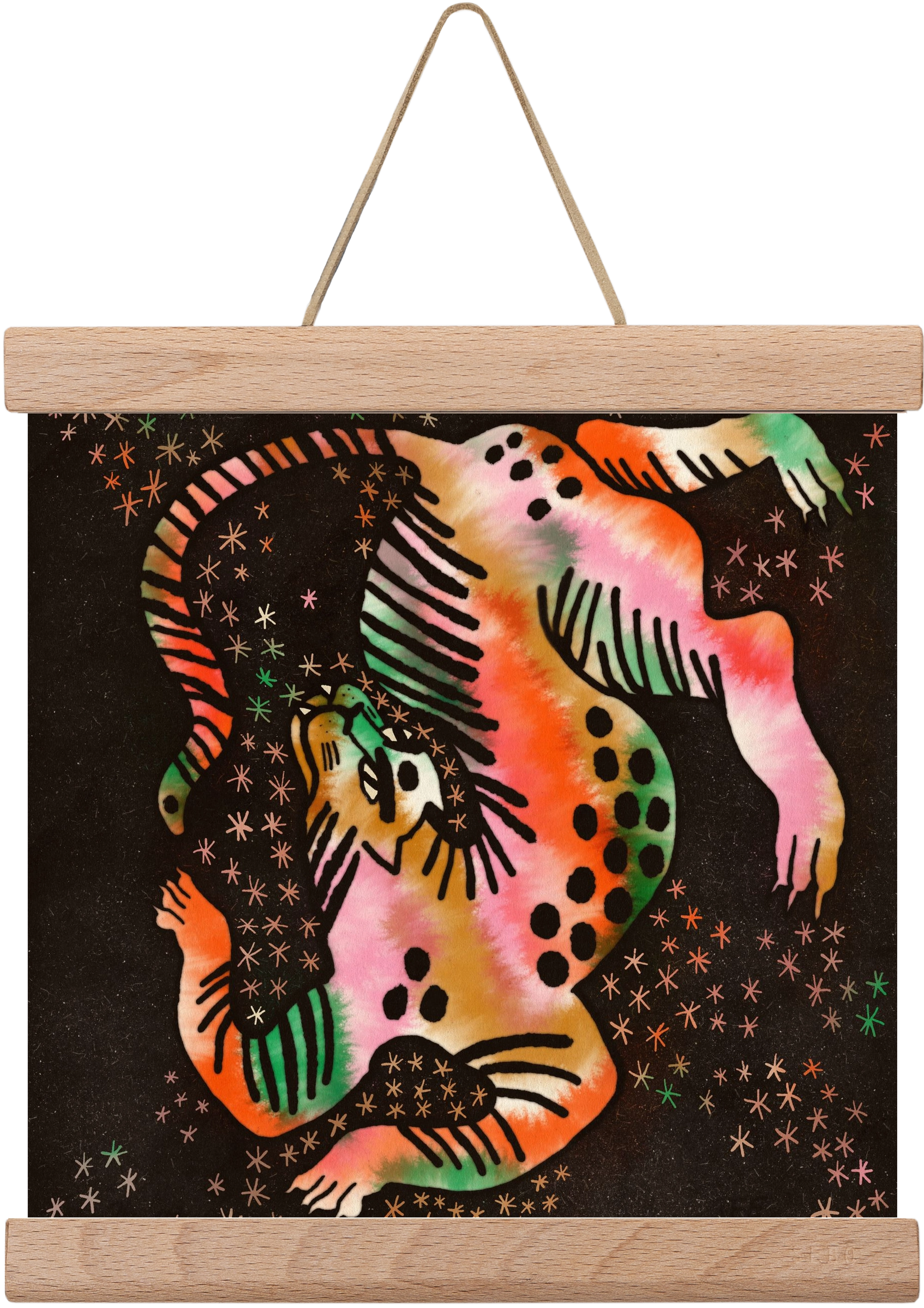 Magic tiger, 20x20 cm (20x20 cm), Tölgy akasztó