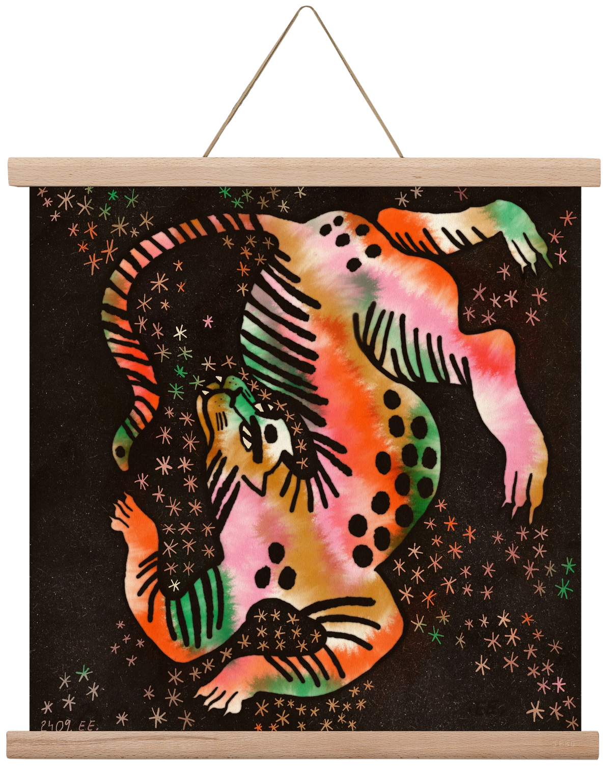 Magic tiger, 40x40 cm (40x40 cm), Tölgy akasztó