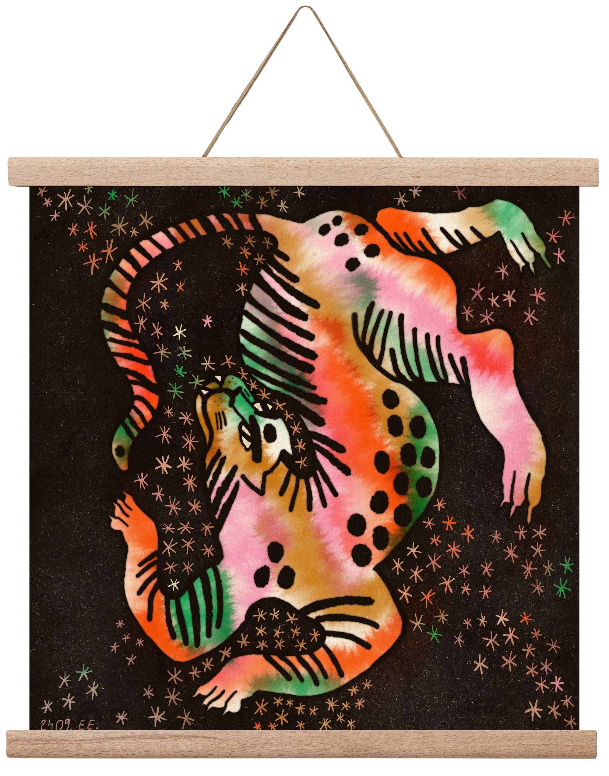 Magic tiger, 40x40 cm (40x40 cm), Tölgy akasztó