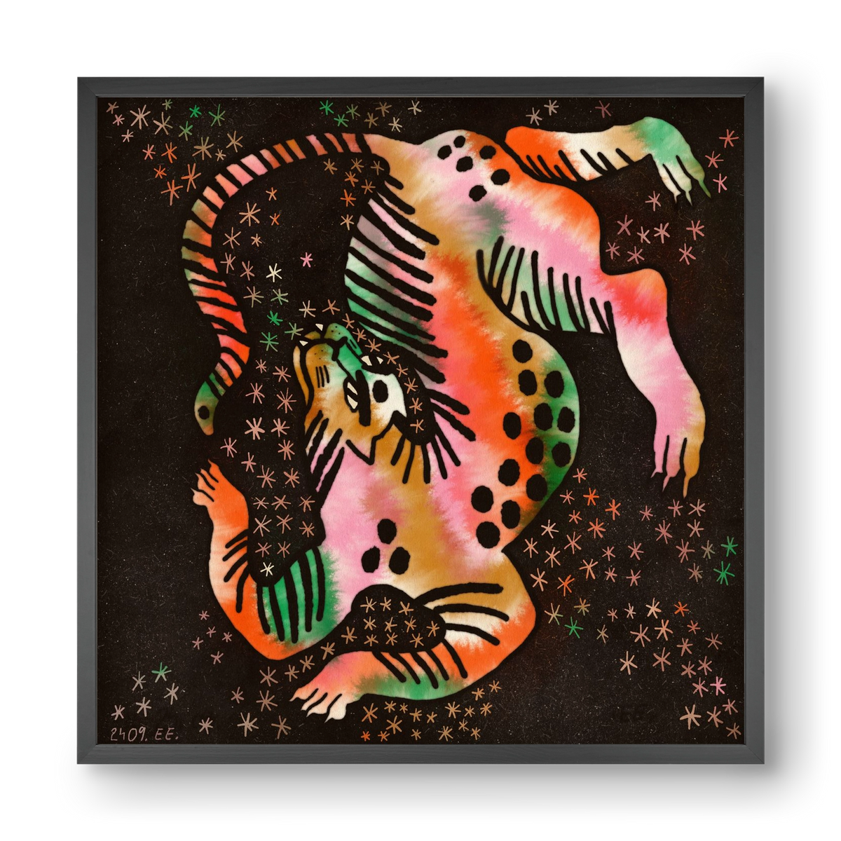 Magic tiger, 40x40 cm (40x40 cm), Fekete keret