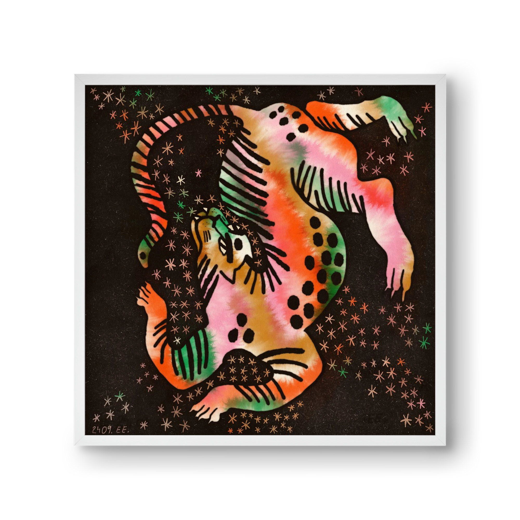 Magic tiger, 30x30 cm (30x30 cm), Fehér keret