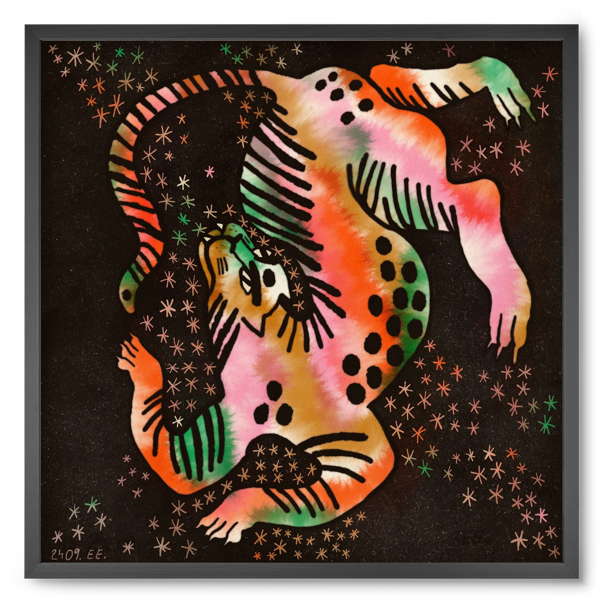 Magic tiger, 50x50 cm (50x50 cm), Fekete keret