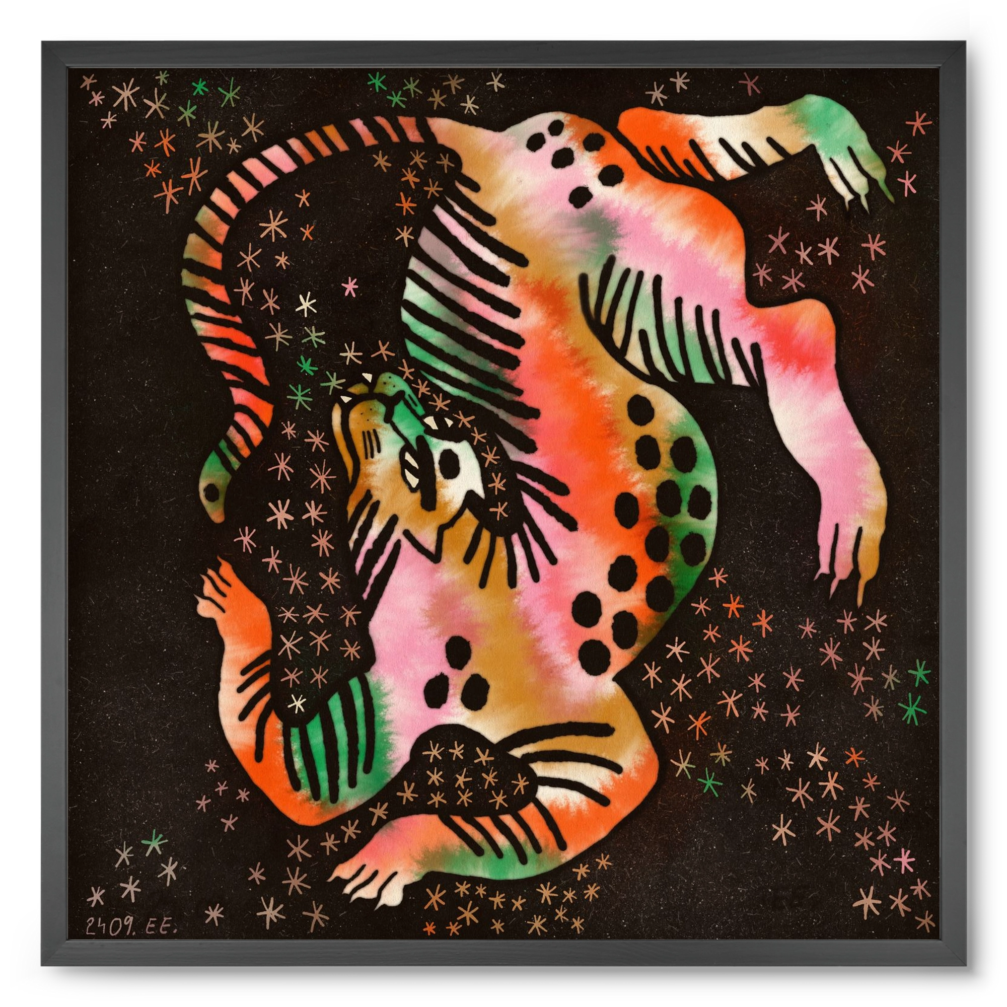 Magic tiger, 50x50 cm (50x50 cm), Fekete keret