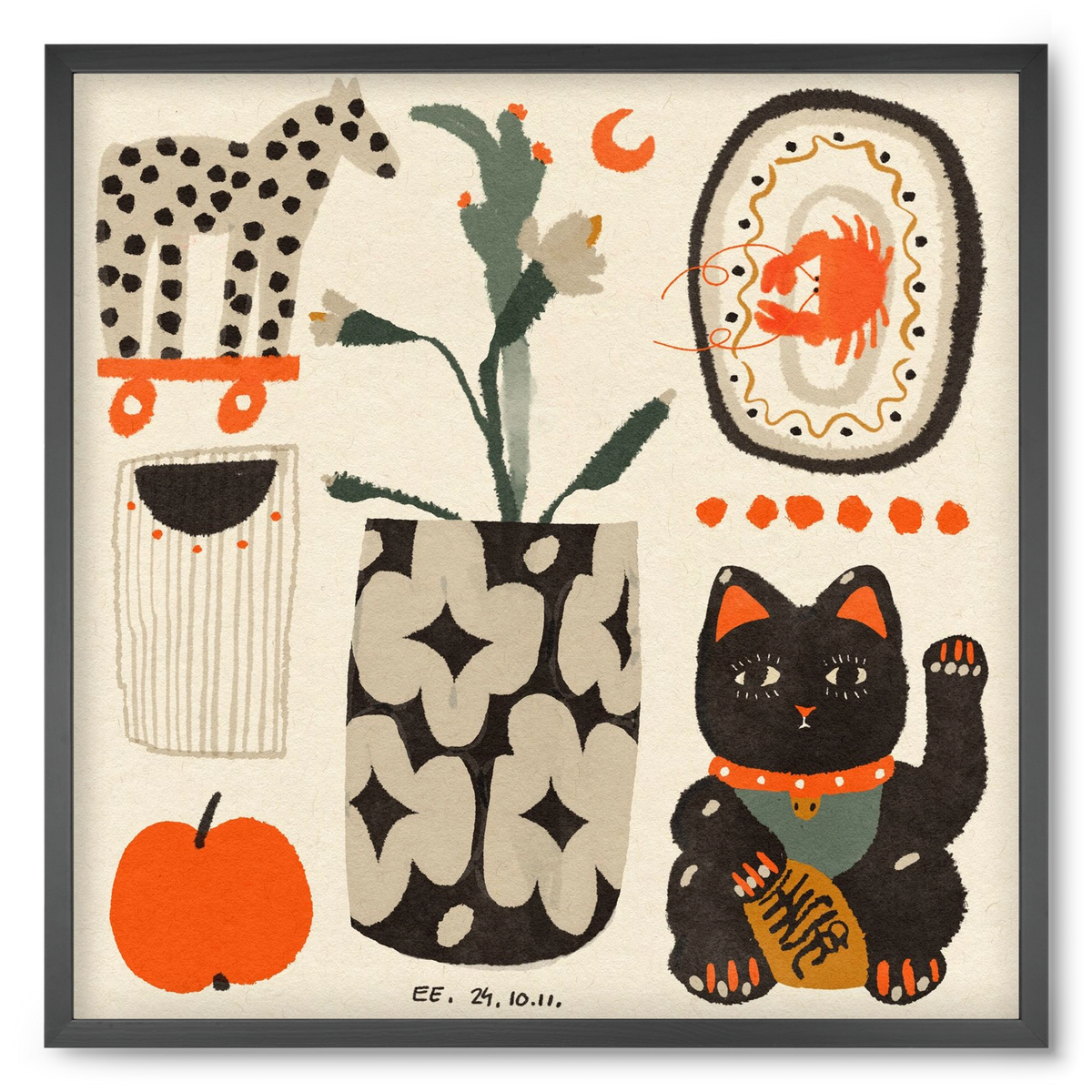 Japan memories, 50x50 cm (50x50 cm), Fekete keret