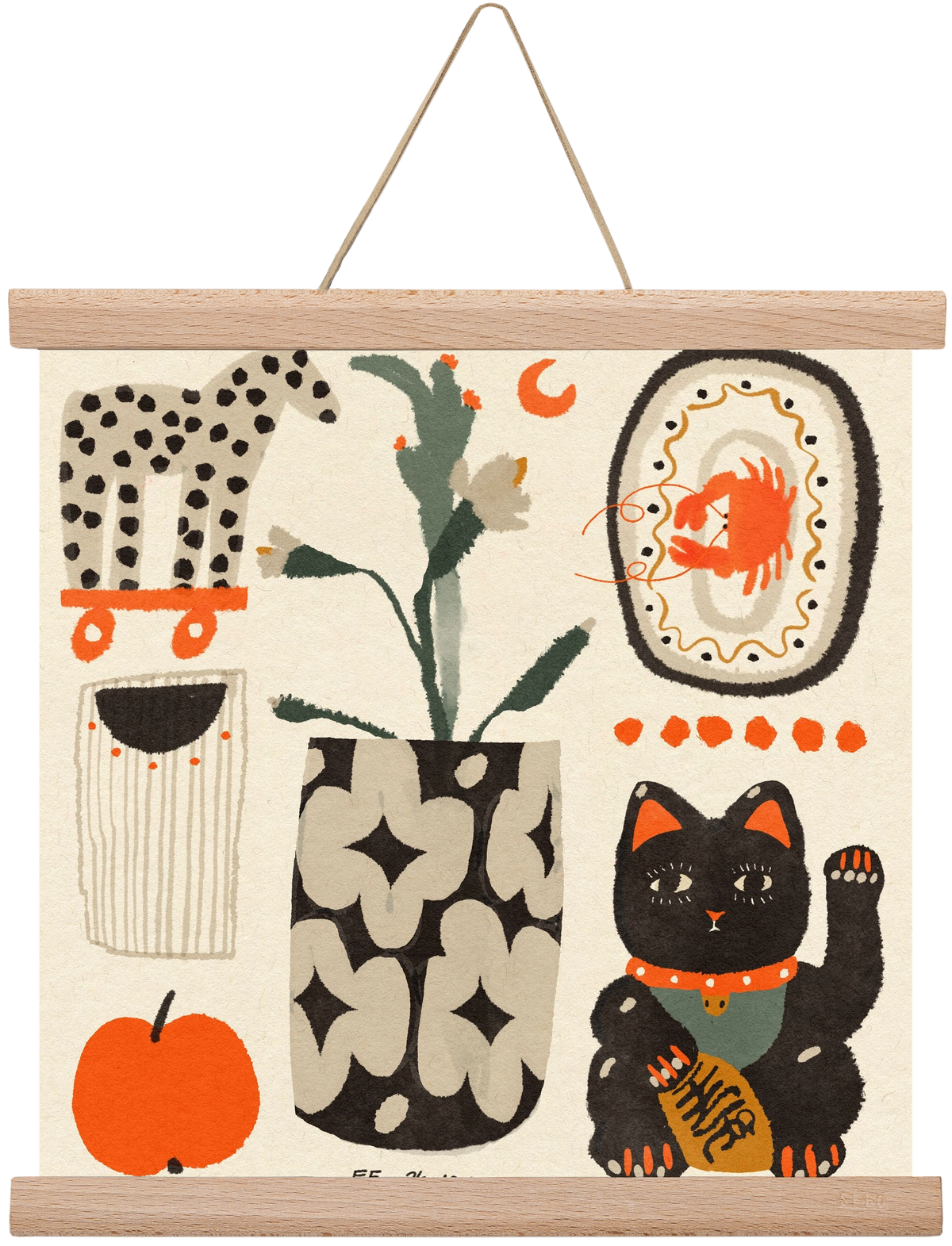 Japan memories, 30x30 cm (30x30 cm), Tölgy akasztó