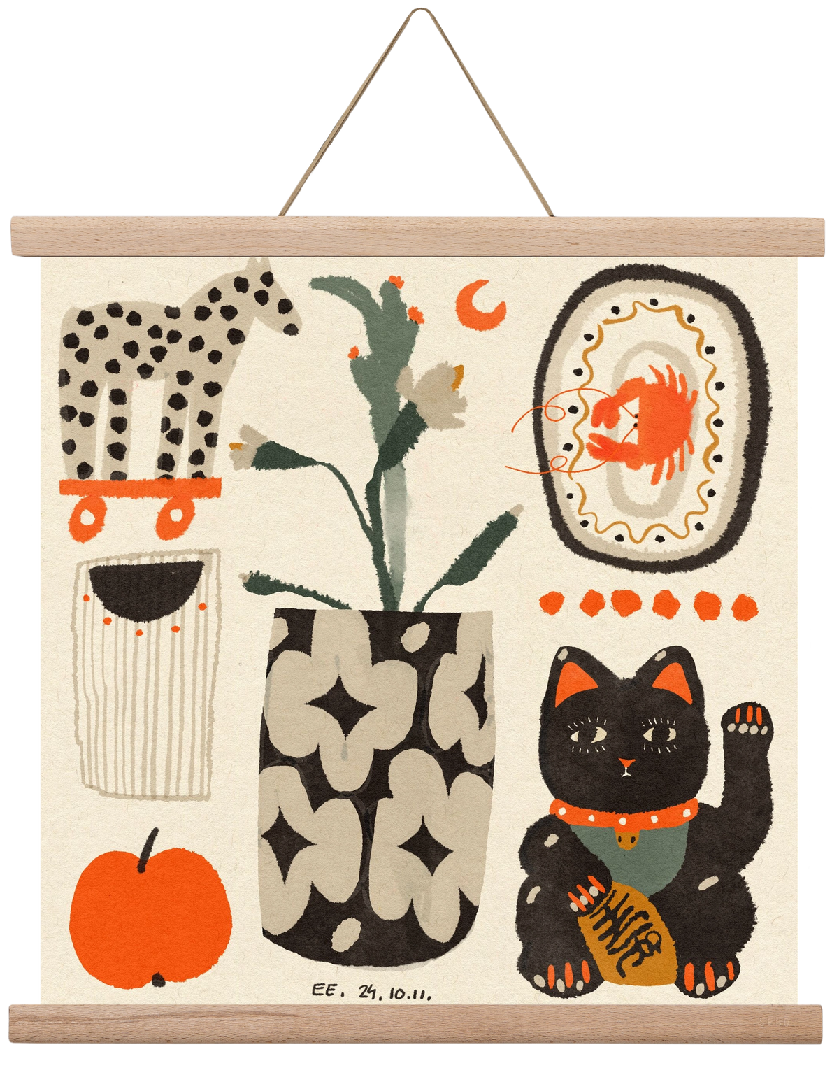 Japan memories, 40x40 cm (40x40 cm), Tölgy akasztó