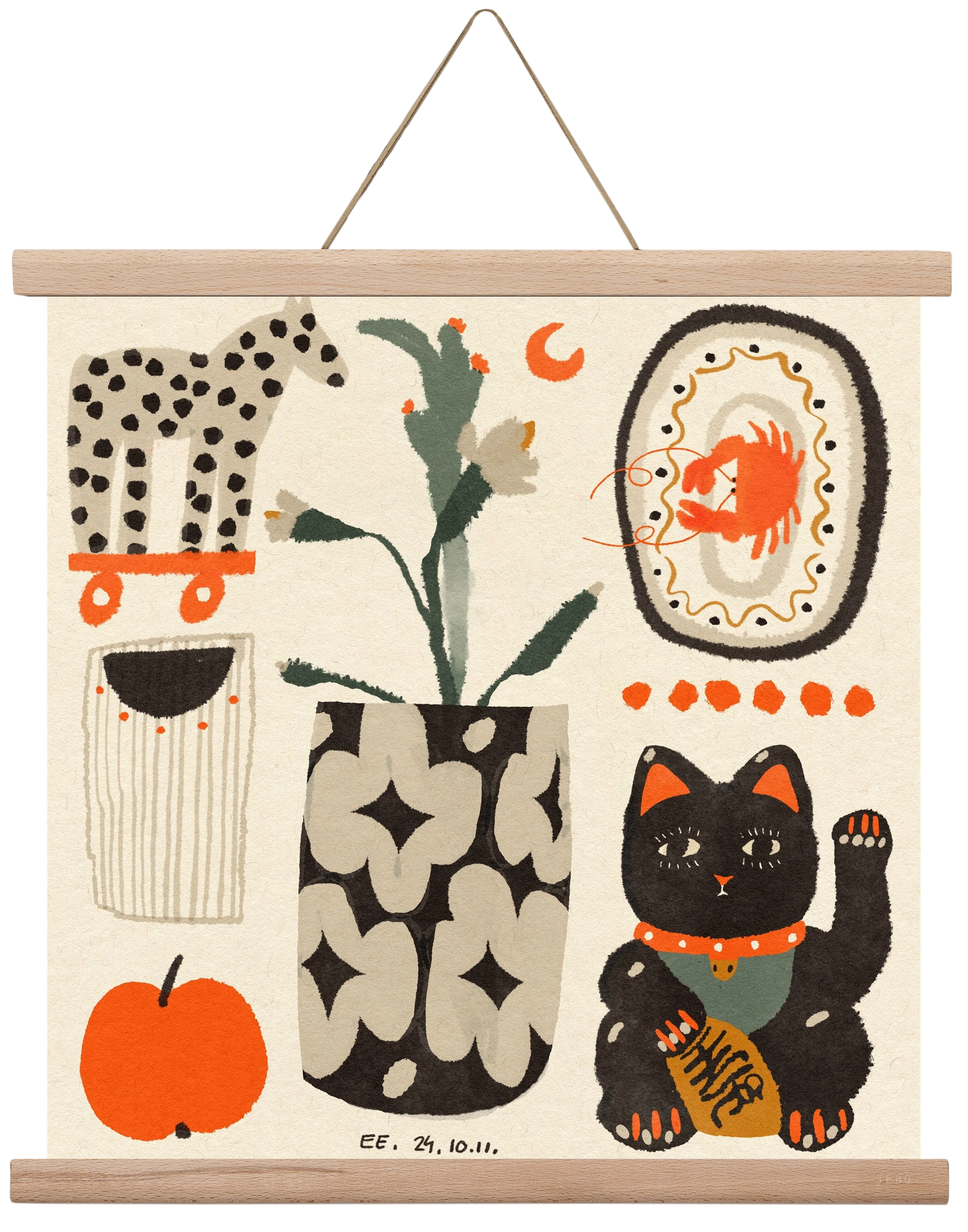 Japan memories, 40x40 cm (40x40 cm), Tölgy akasztó