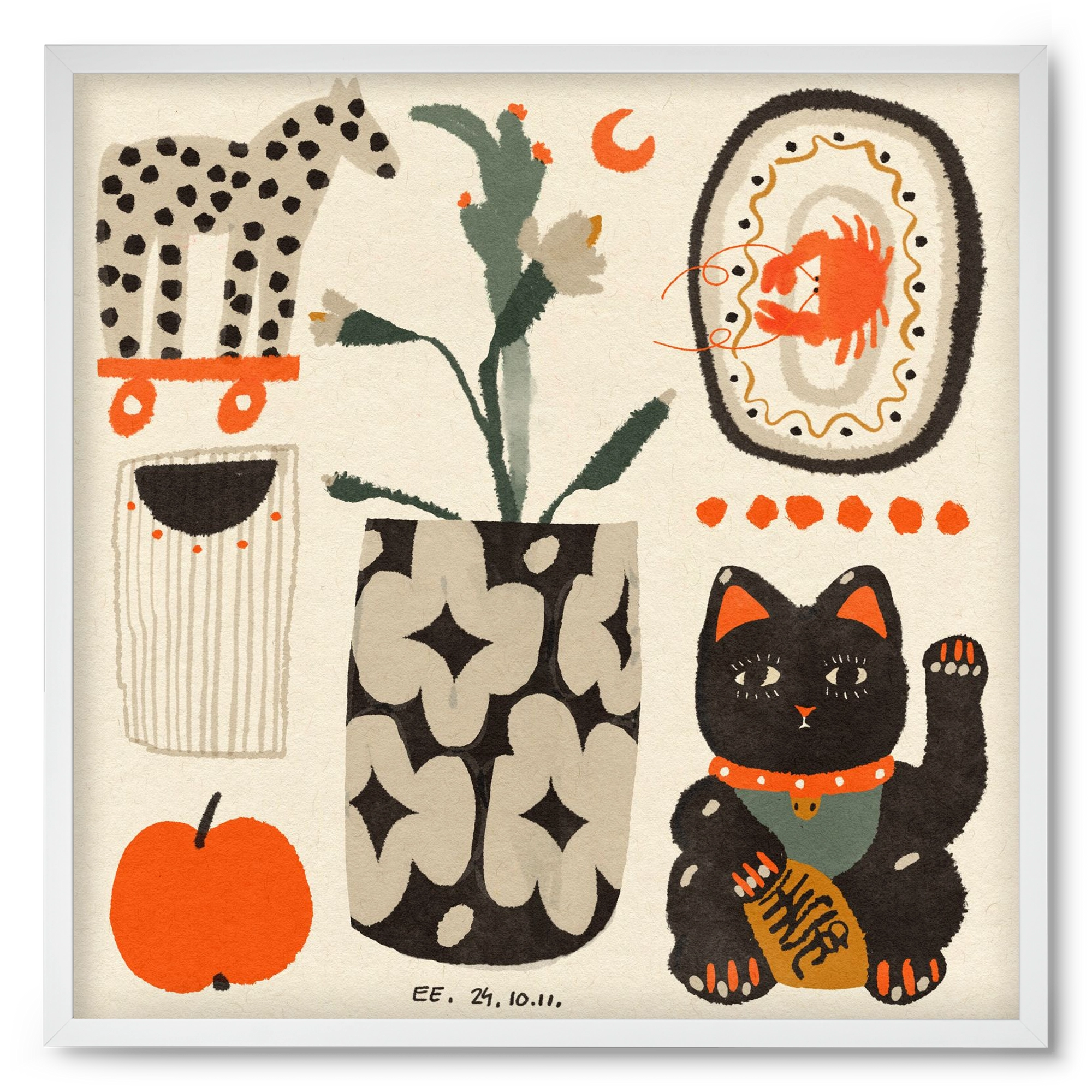 Japan memories, 50x50 cm (50x50 cm), Fehér keret