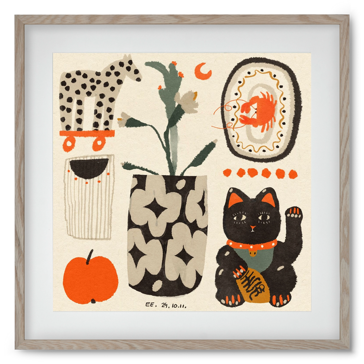 Japan memories, 50x50 cm (40x40 cm), Tölgy keret, paszpartuval