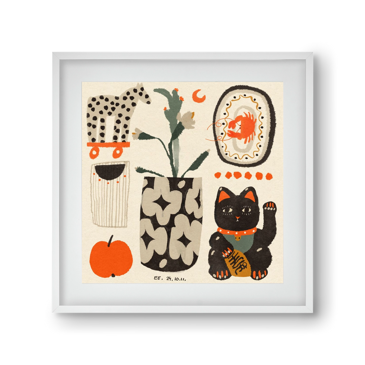 Japan memories, 30x30 cm (20x20 cm), Fehér keret, paszpartuval