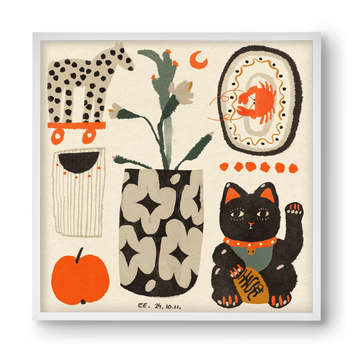 Japan memories, 40x40 cm (40x40 cm), Fehér keret