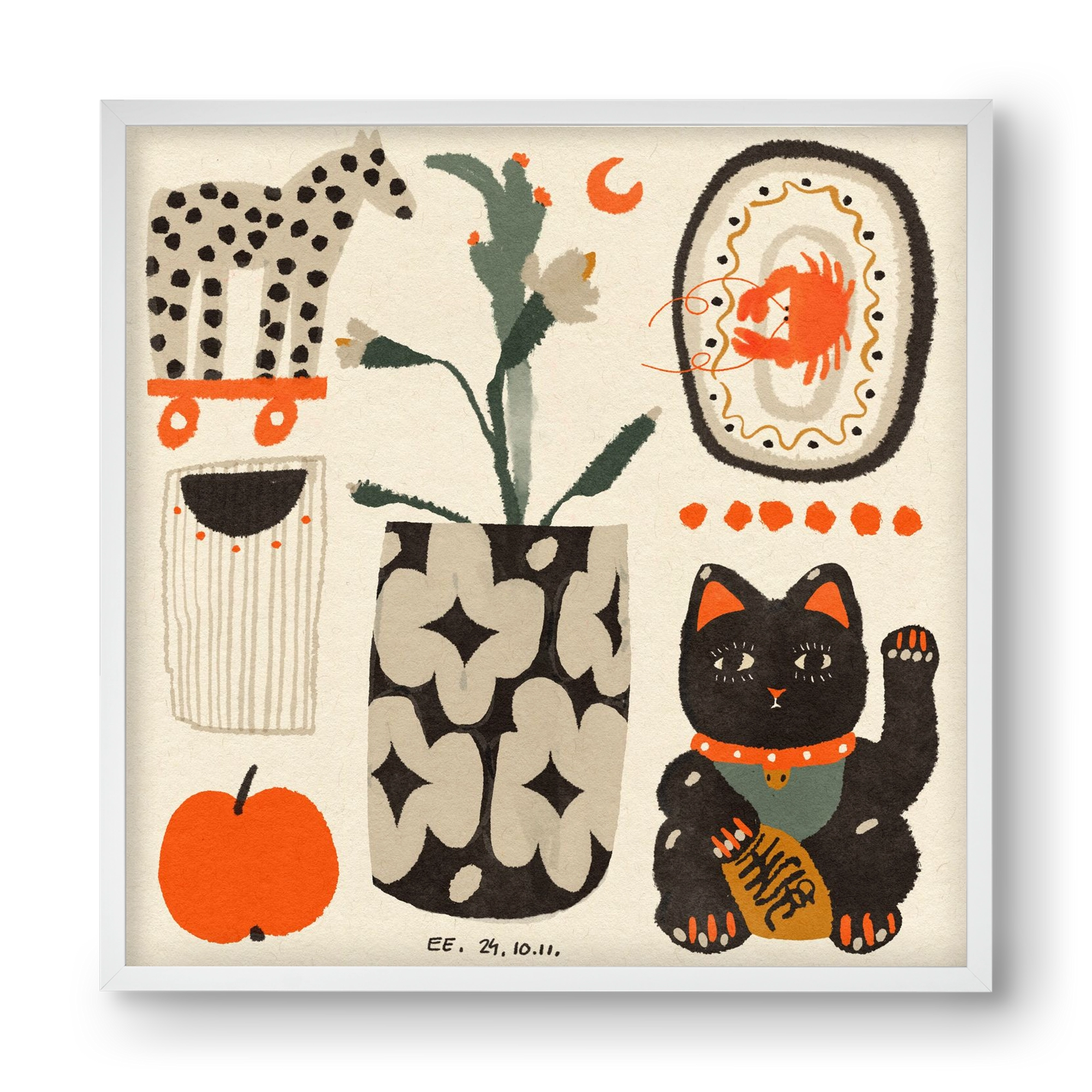 Japan memories, 40x40 cm (40x40 cm), Fehér keret