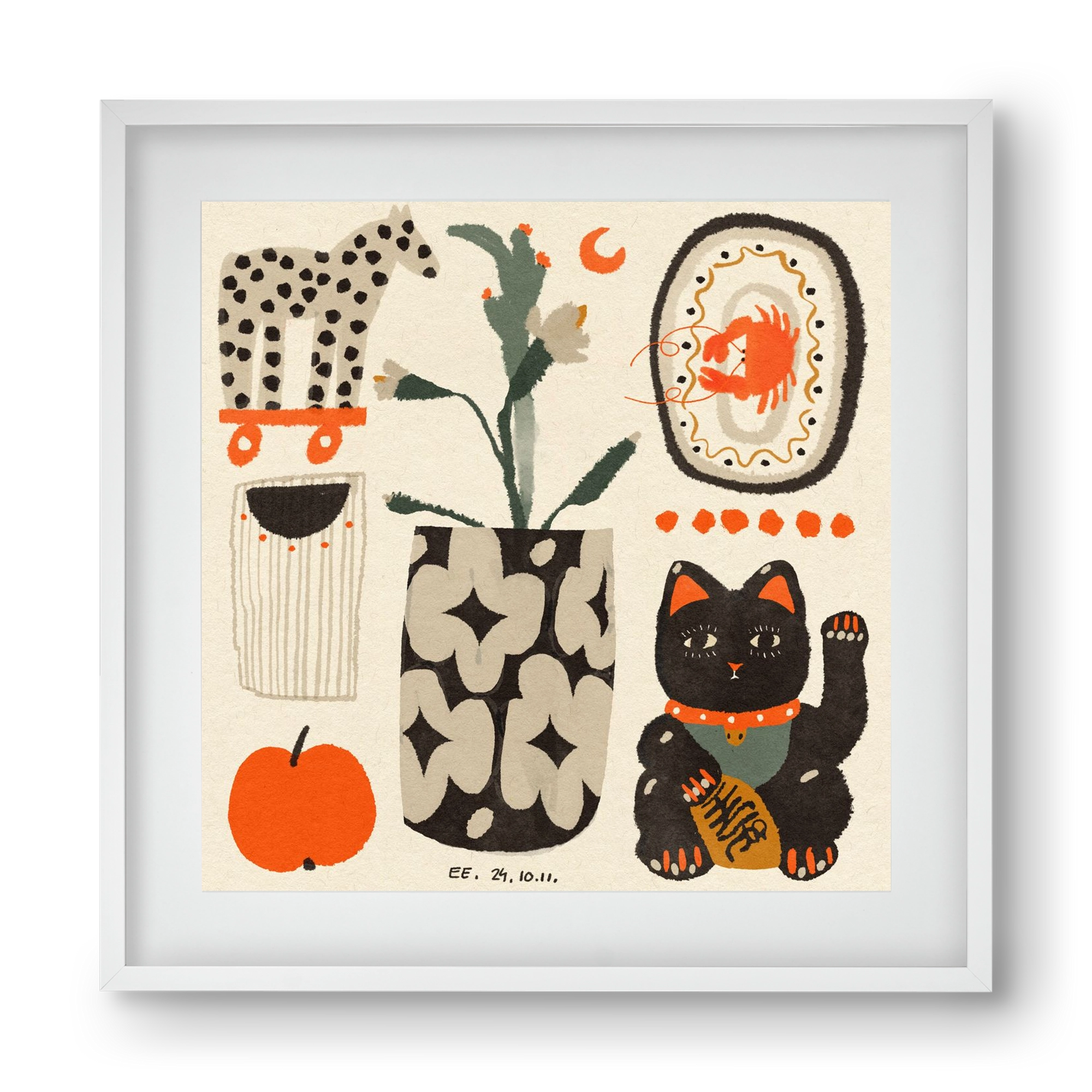 Japan memories, 40x40 cm (30x30 cm), Fehér keret, paszpartuval