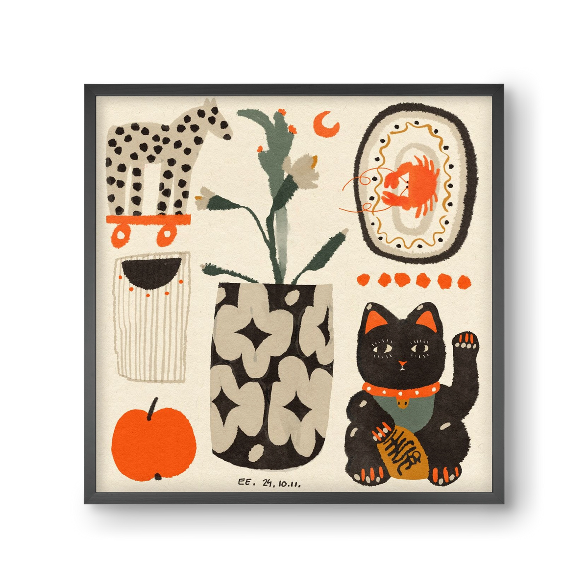 Japan memories, 30x30 cm (30x30 cm), Fekete keret