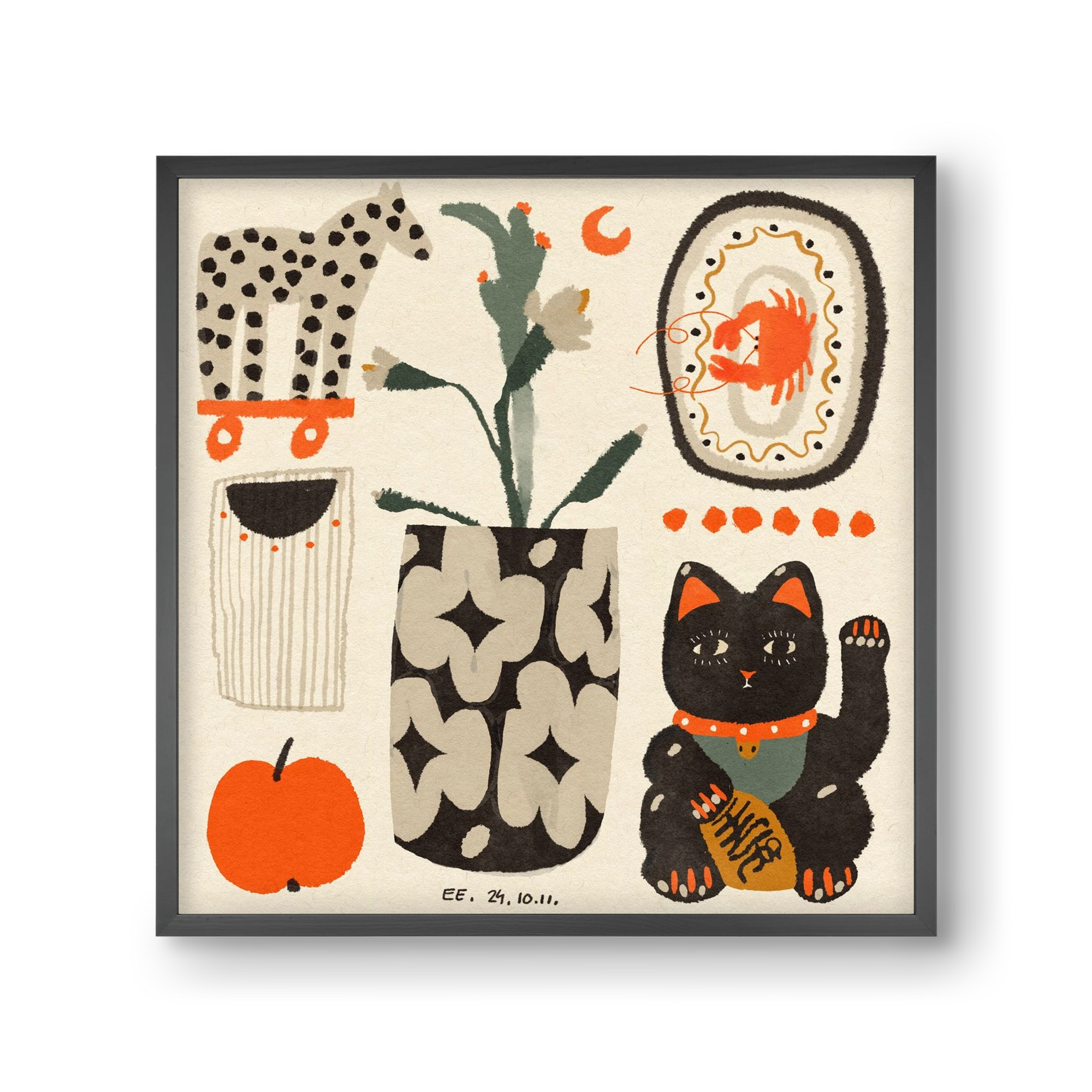 Japan memories, 30x30 cm (30x30 cm), Fekete keret