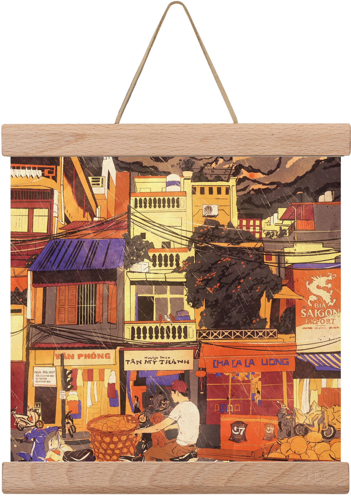 Hanoi city, 20x20 cm (20x20 cm), Tölgy akasztó