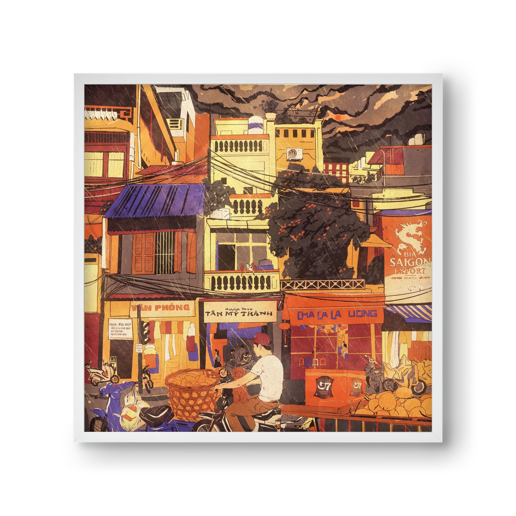 Hanoi city, 30x30 cm (30x30 cm), Fehér keret