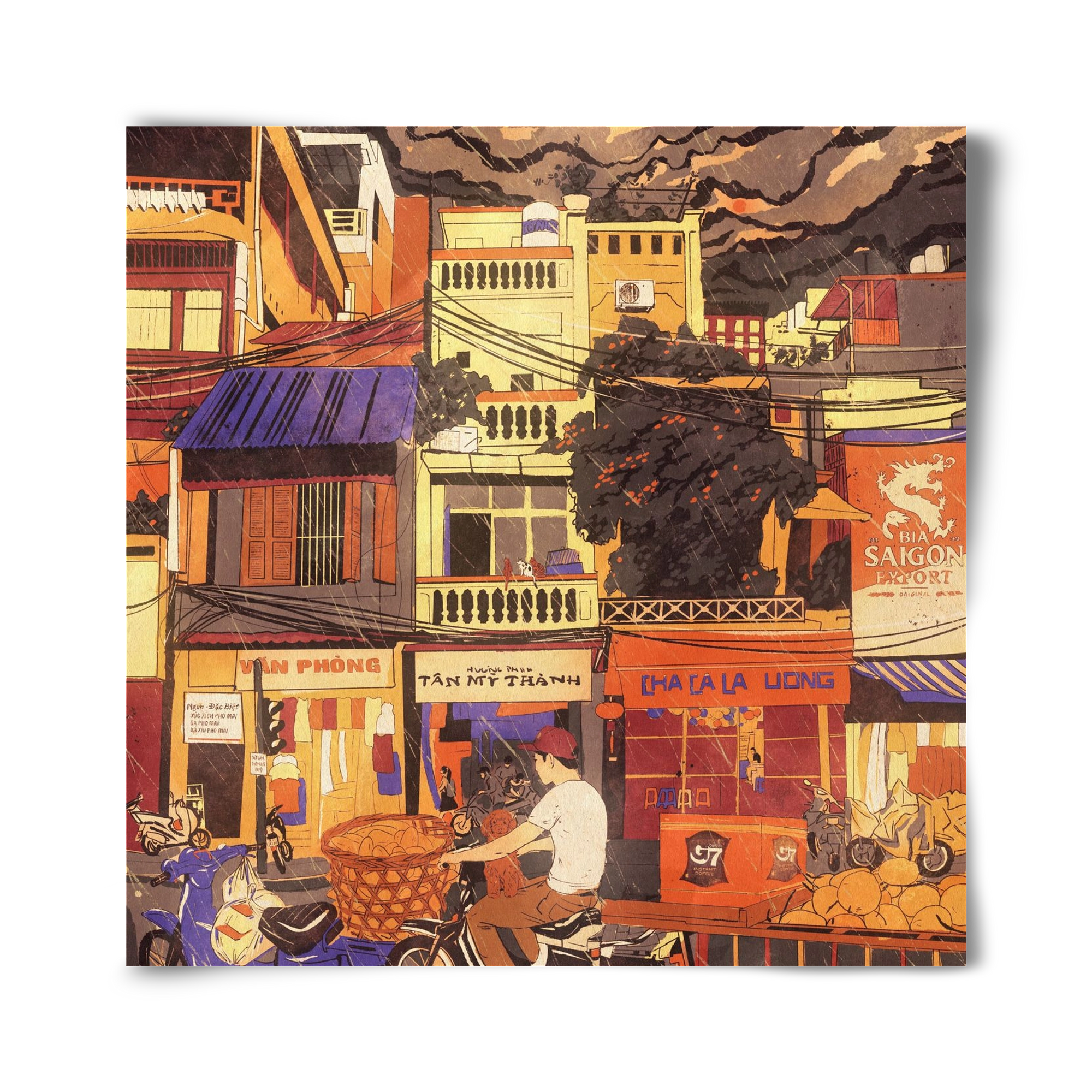 Hanoi city, 40x40 cm, Keret nélkül