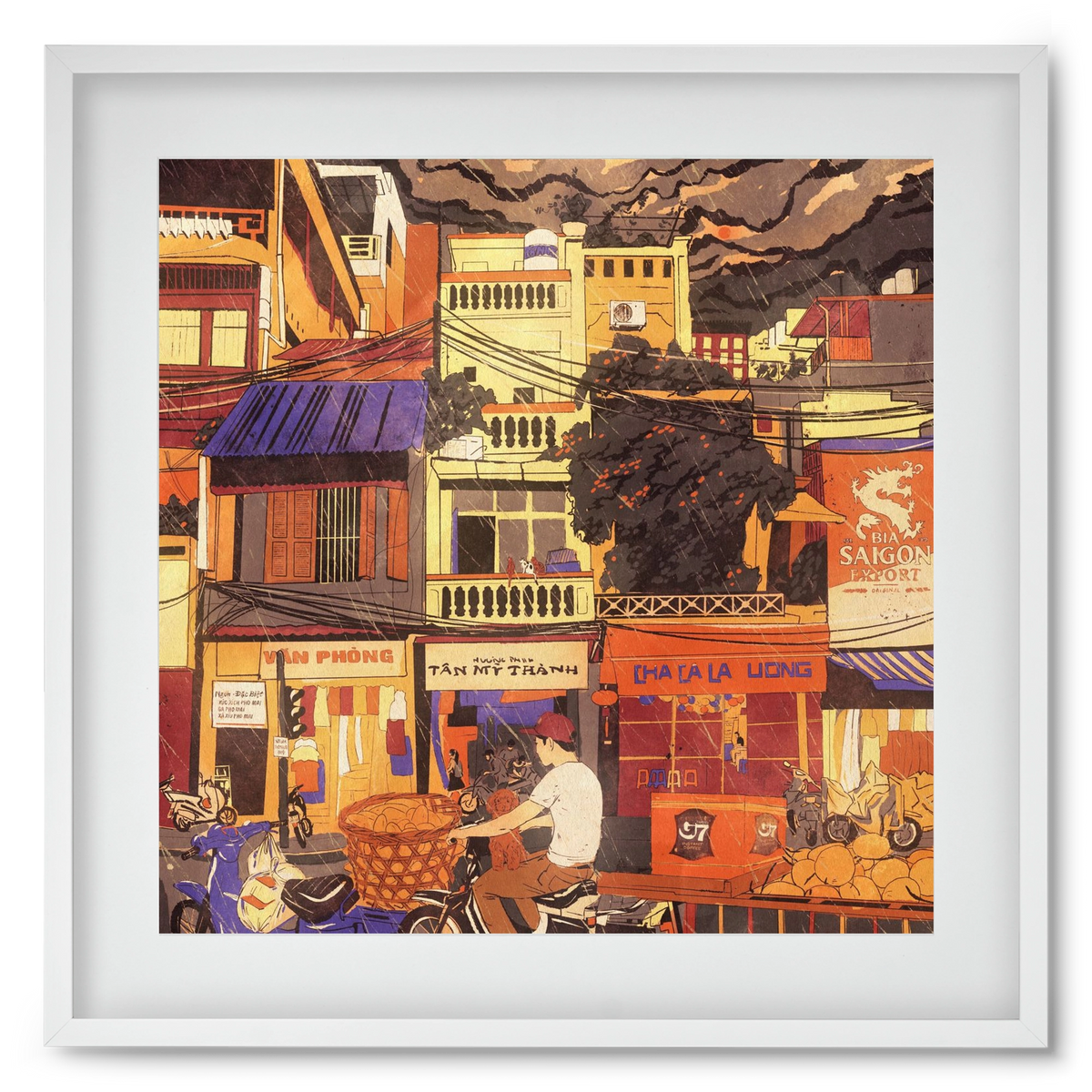 Hanoi city, 50x50 cm (40x40 cm), Fehér keret, paszpartuval