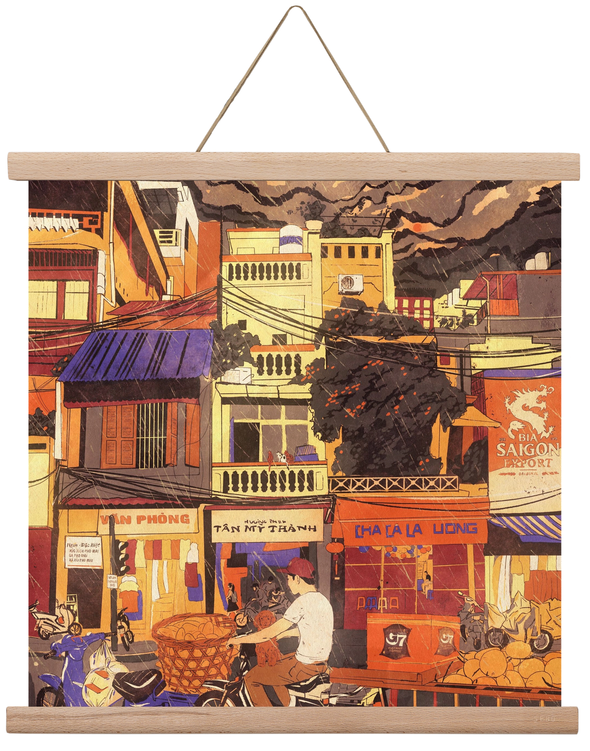 Hanoi city, 40x40 cm (40x40 cm), Tölgy akasztó