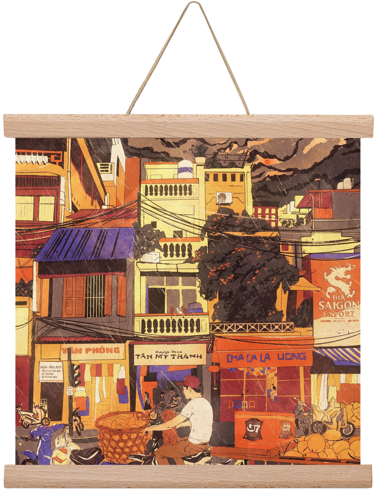 Hanoi city, 30x30 cm (30x30 cm), Tölgy akasztó