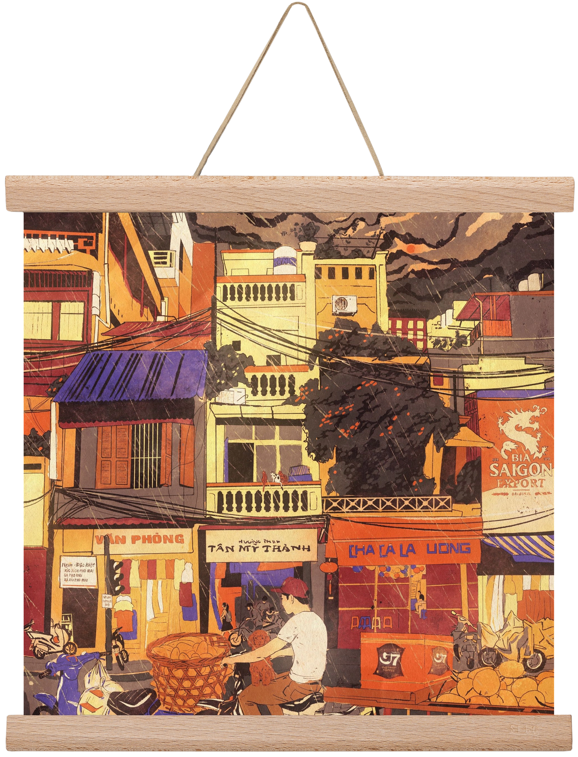 Hanoi city, 30x30 cm (30x30 cm), Tölgy akasztó