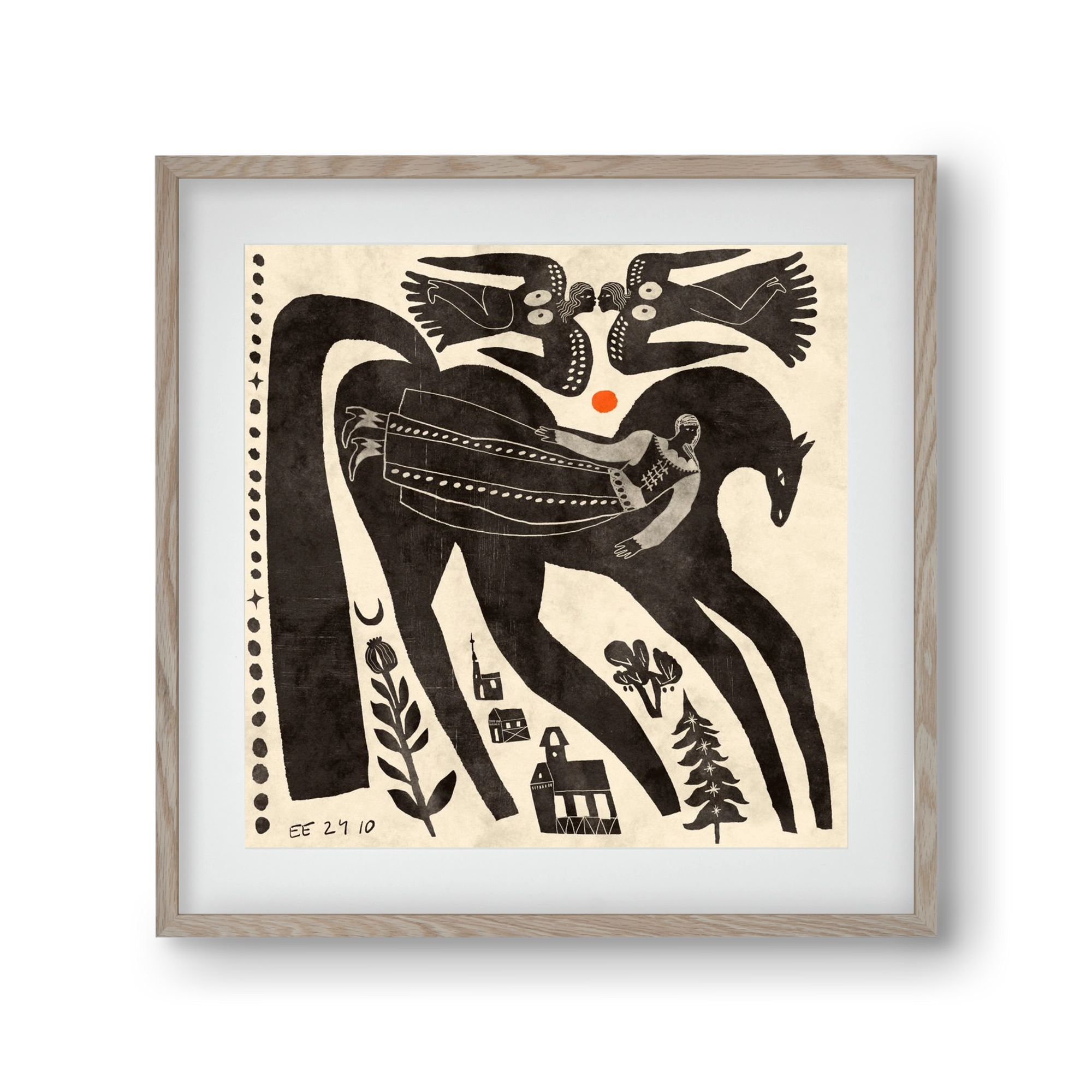 Lost souls, 30x30 cm (20x20 cm), Tölgy keret, paszpartuval