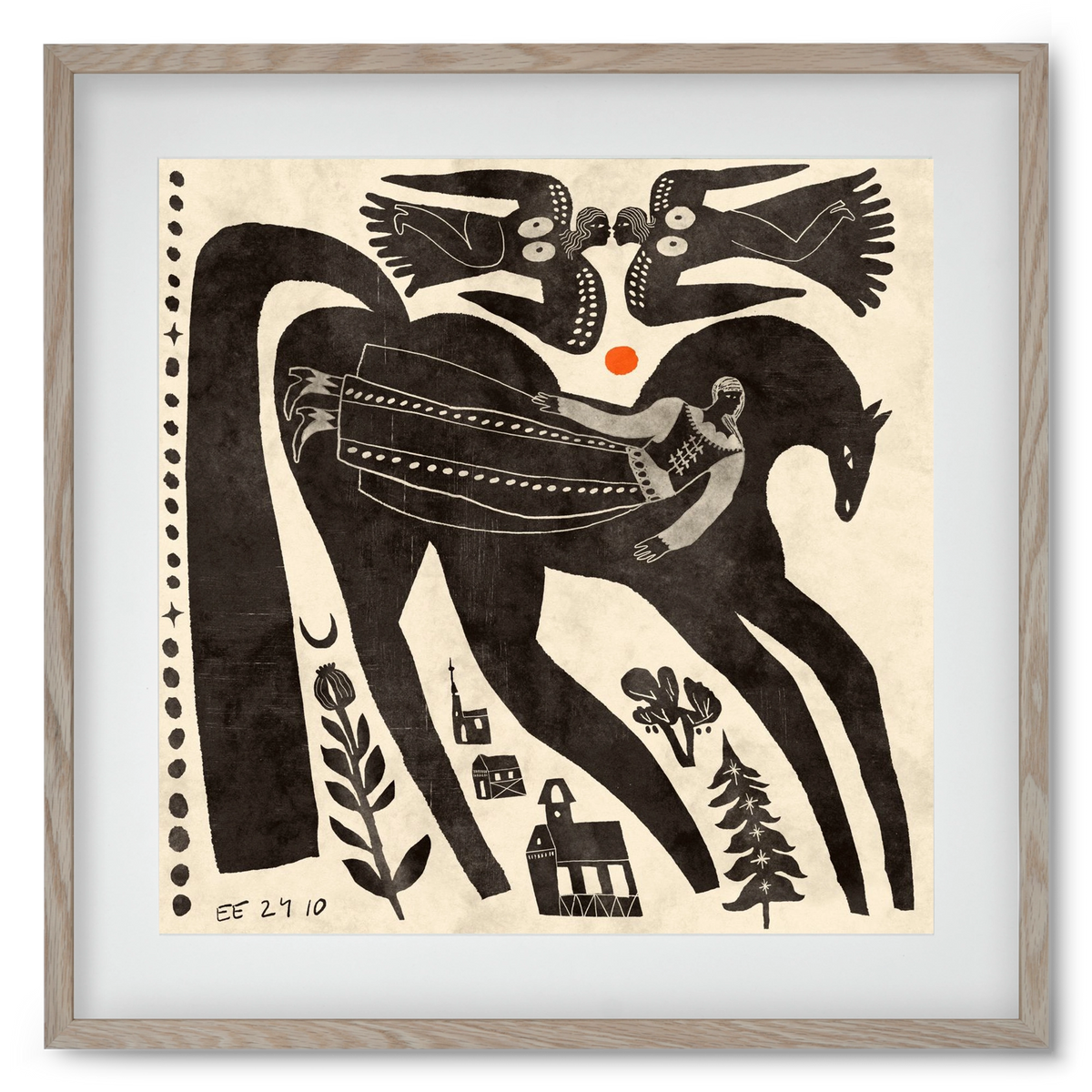 Lost souls, 50x50 cm (40x40 cm), Tölgy keret, paszpartuval