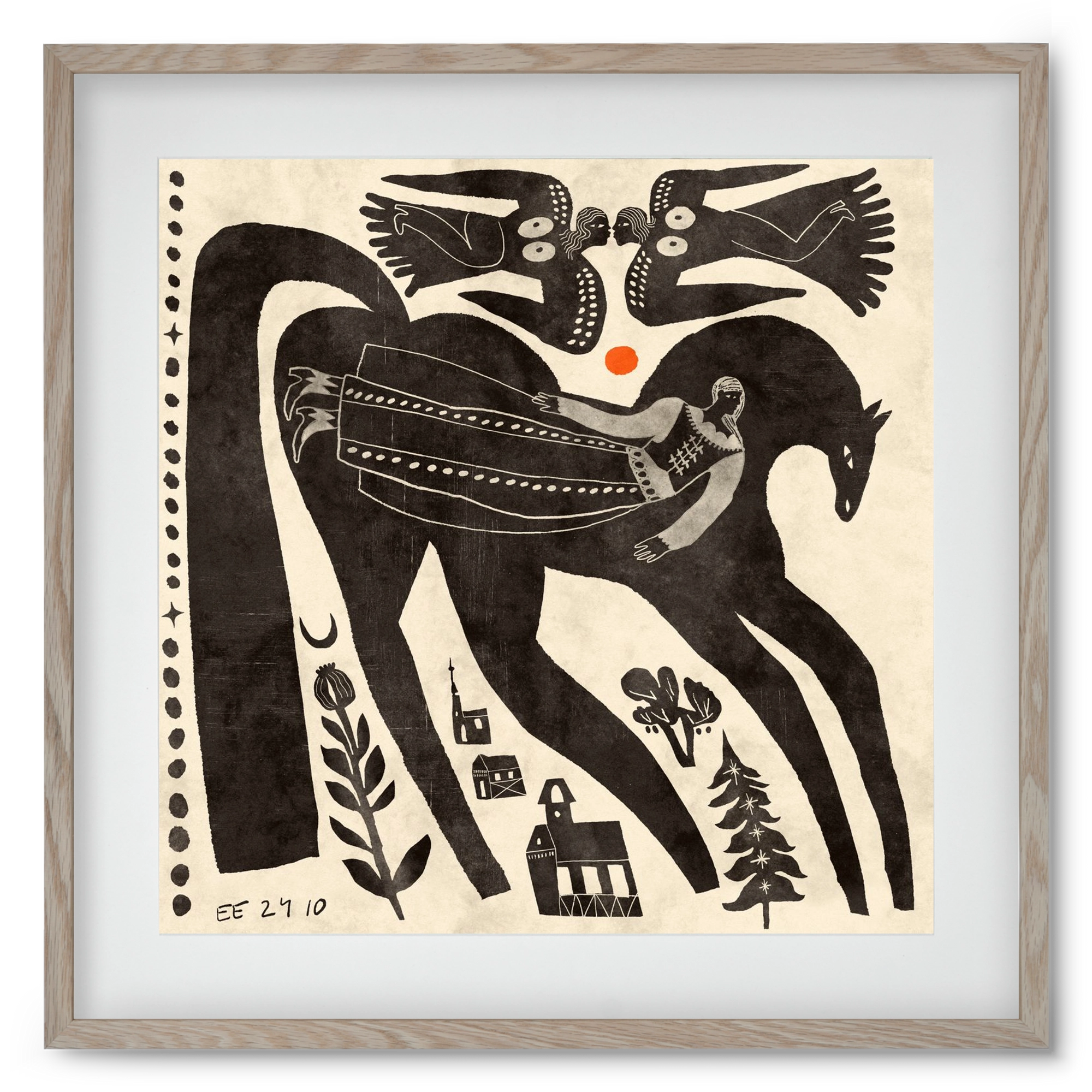 Lost souls, 50x50 cm (40x40 cm), Tölgy keret, paszpartuval