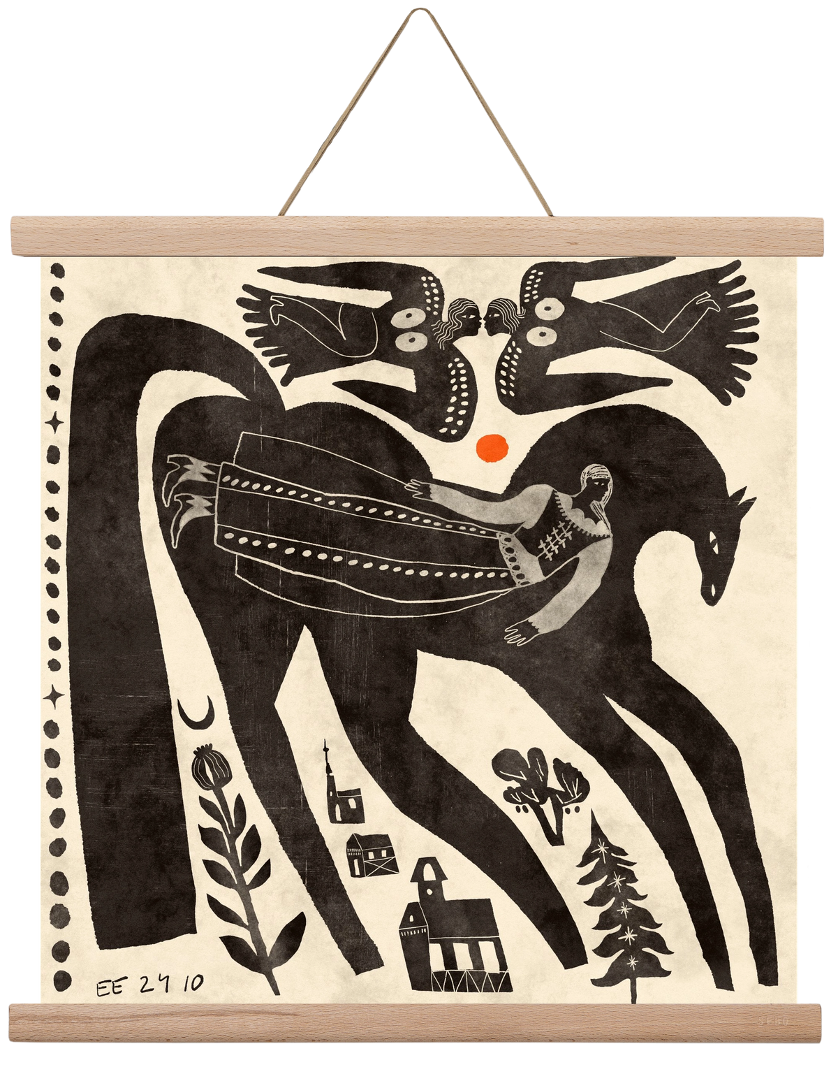 Lost souls, 40x40 cm (40x40 cm), Tölgy akasztó