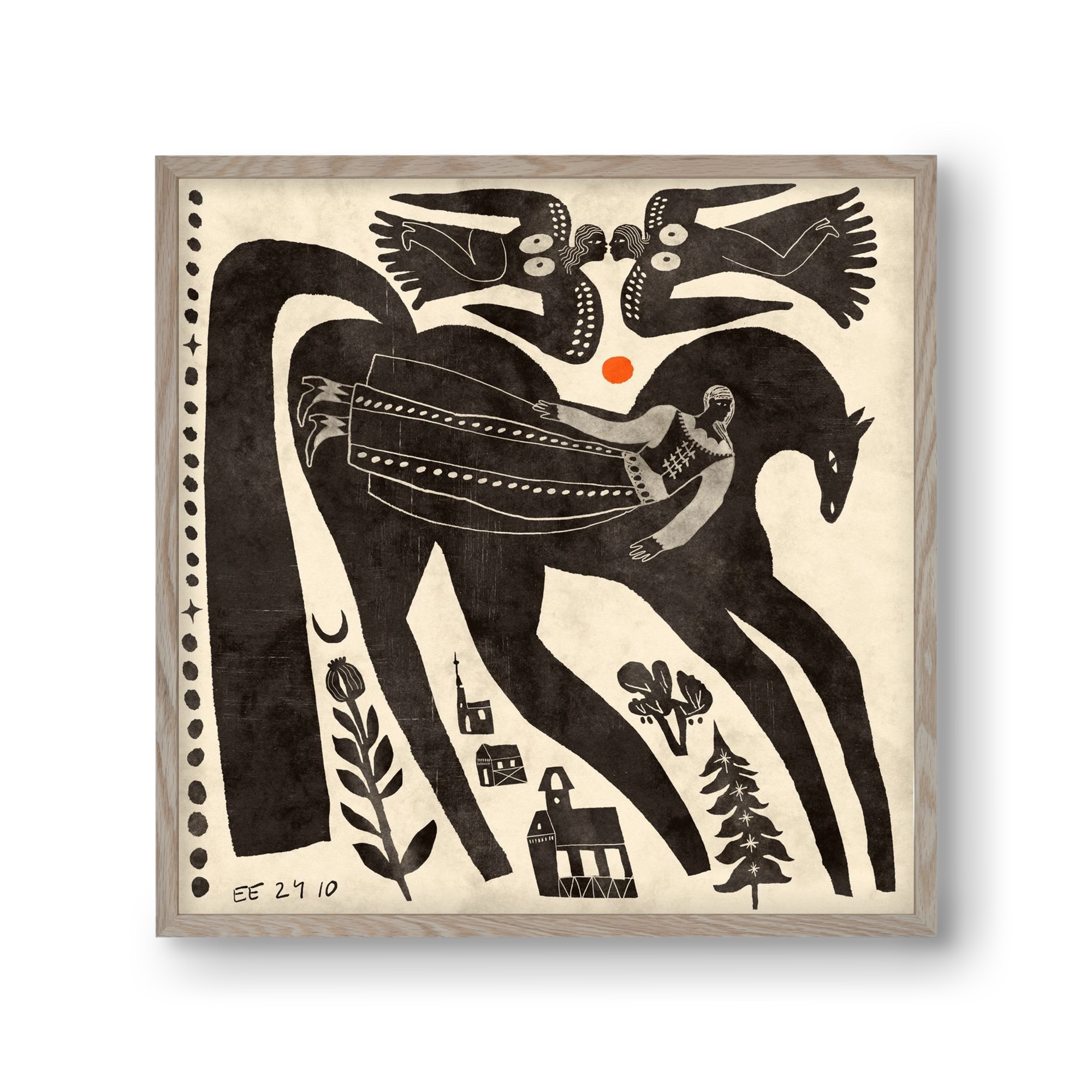 Lost souls, 30x30 cm (30x30 cm), Tölgy keret