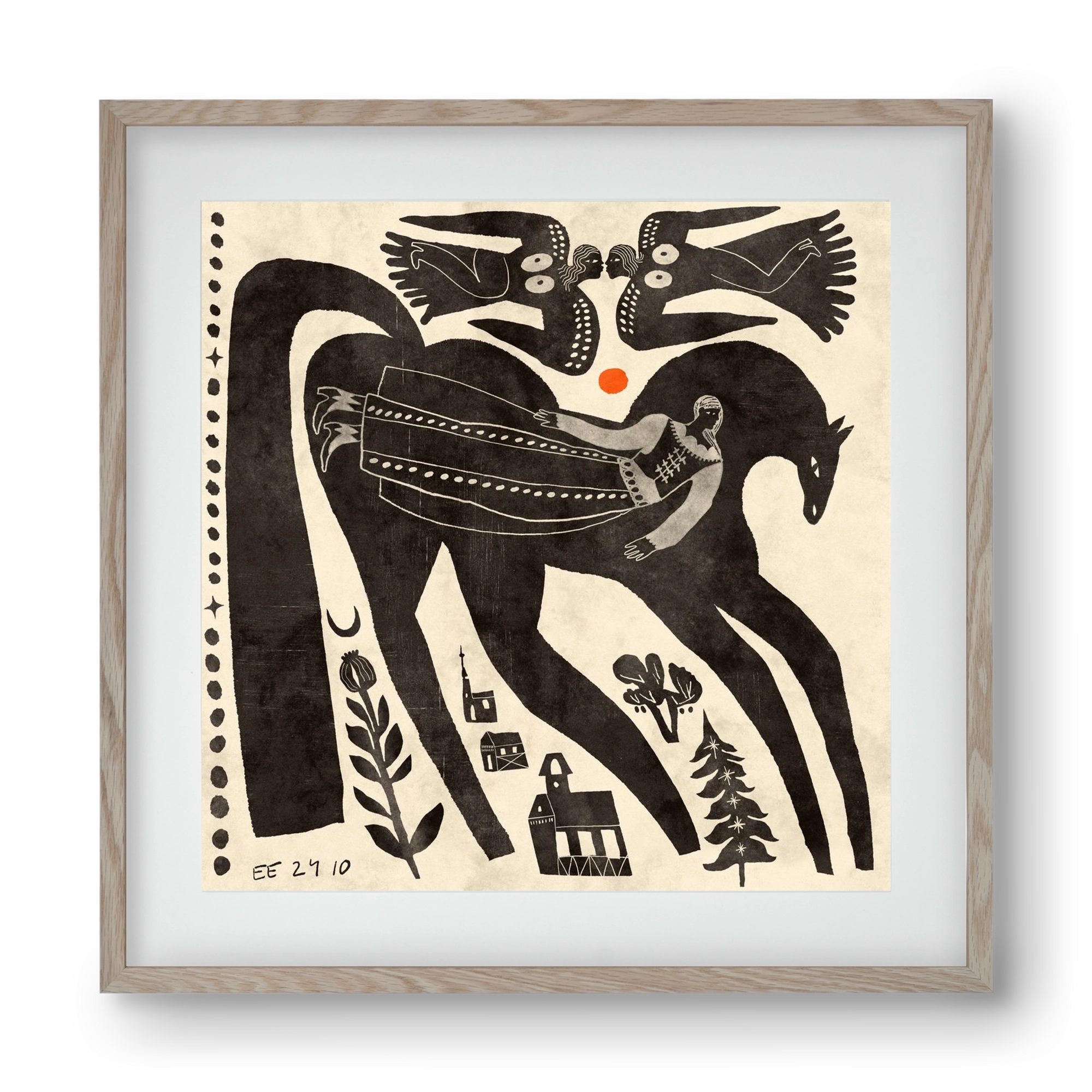 Lost souls, 40x40 cm (30x30 cm), Tölgy keret, paszpartuval