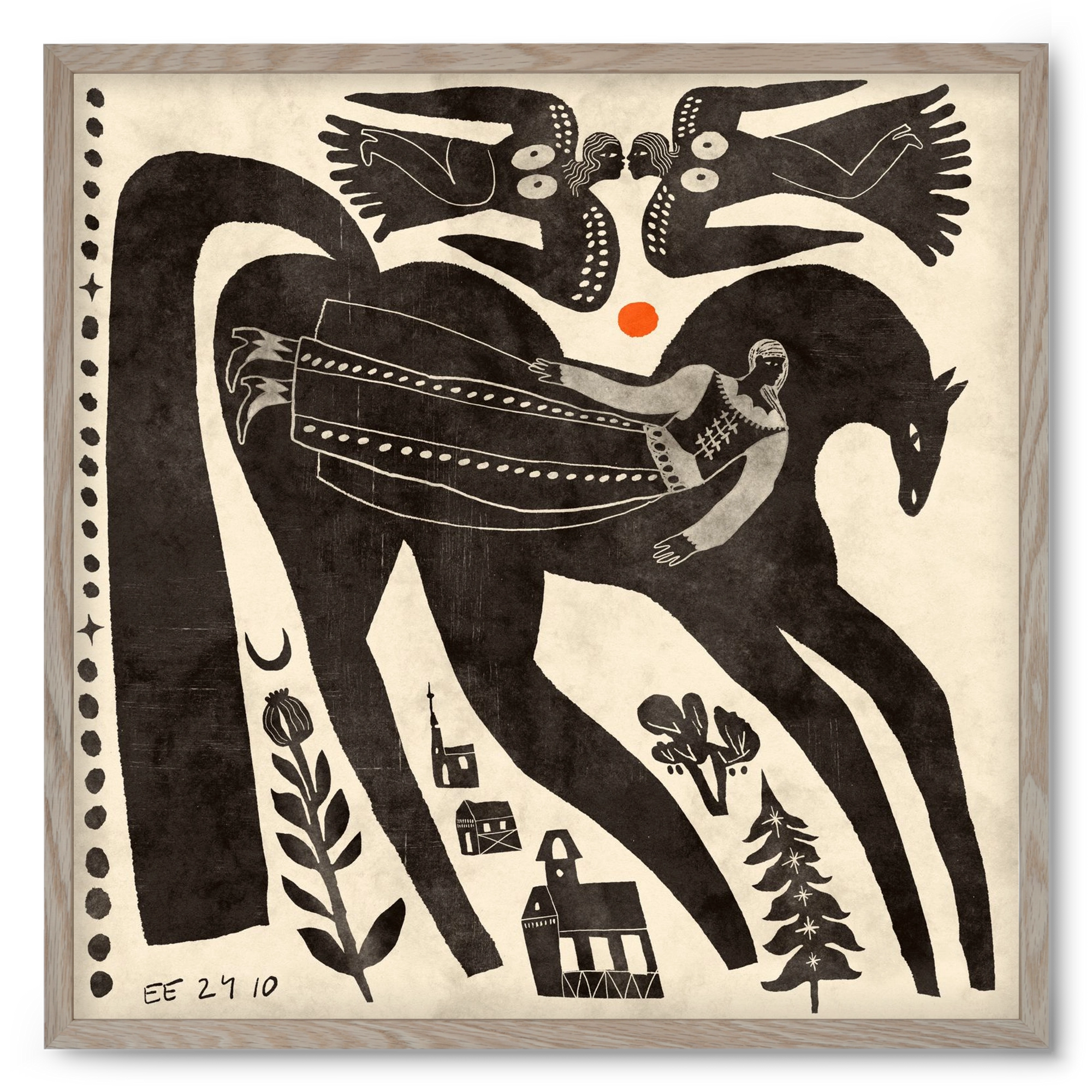 Lost souls, 50x50 cm (50x50 cm), Tölgy keret