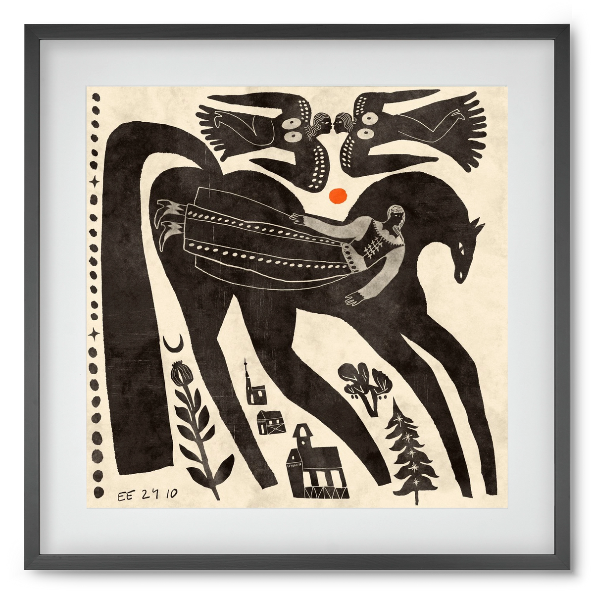 Lost souls, 50x50 cm (40x40 cm), Fekete keret, paszpartuval