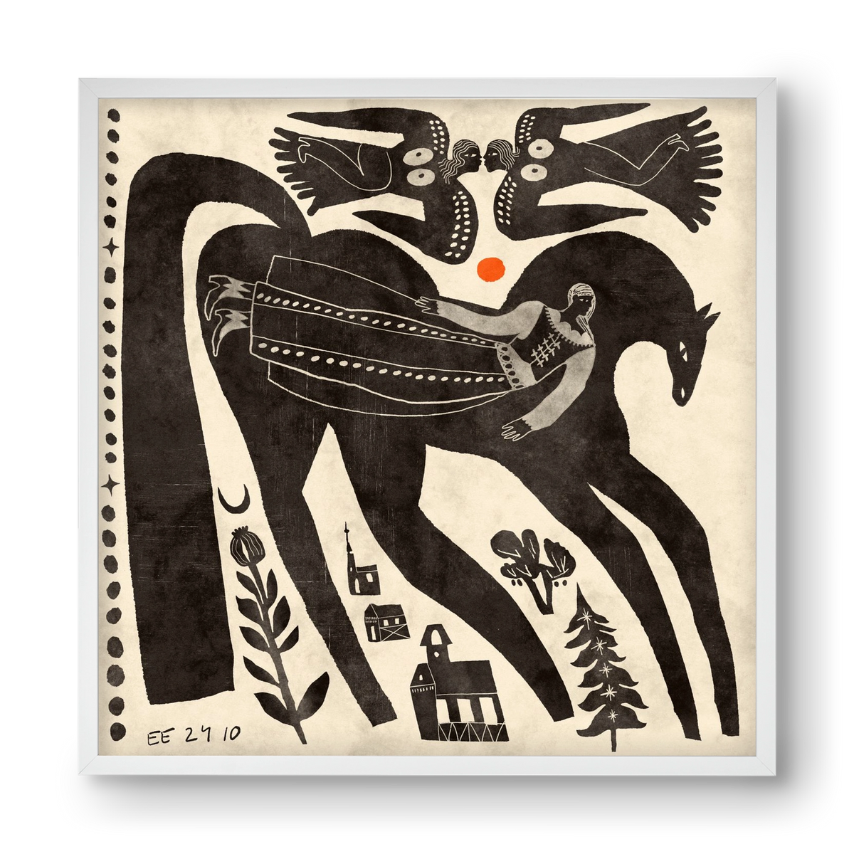 Lost souls, 40x40 cm (40x40 cm), Fehér keret