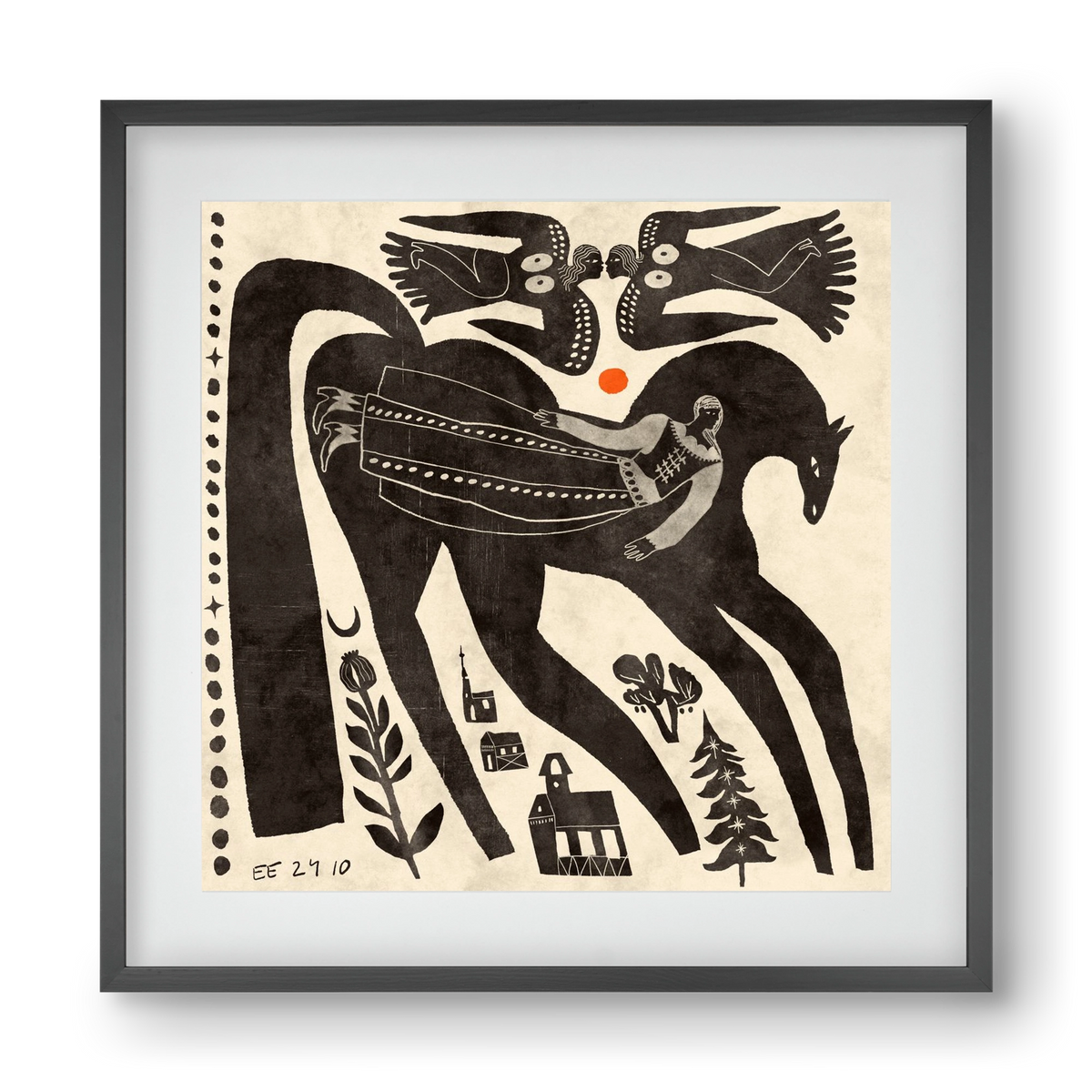 Lost souls, 40x40 cm (30x30 cm), Fekete keret, paszpartuval