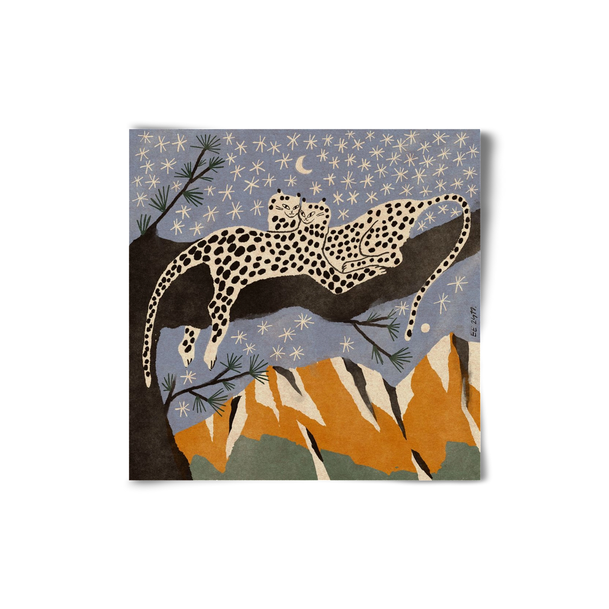 Snow leopards, 20x20 cm, Keret nélkül