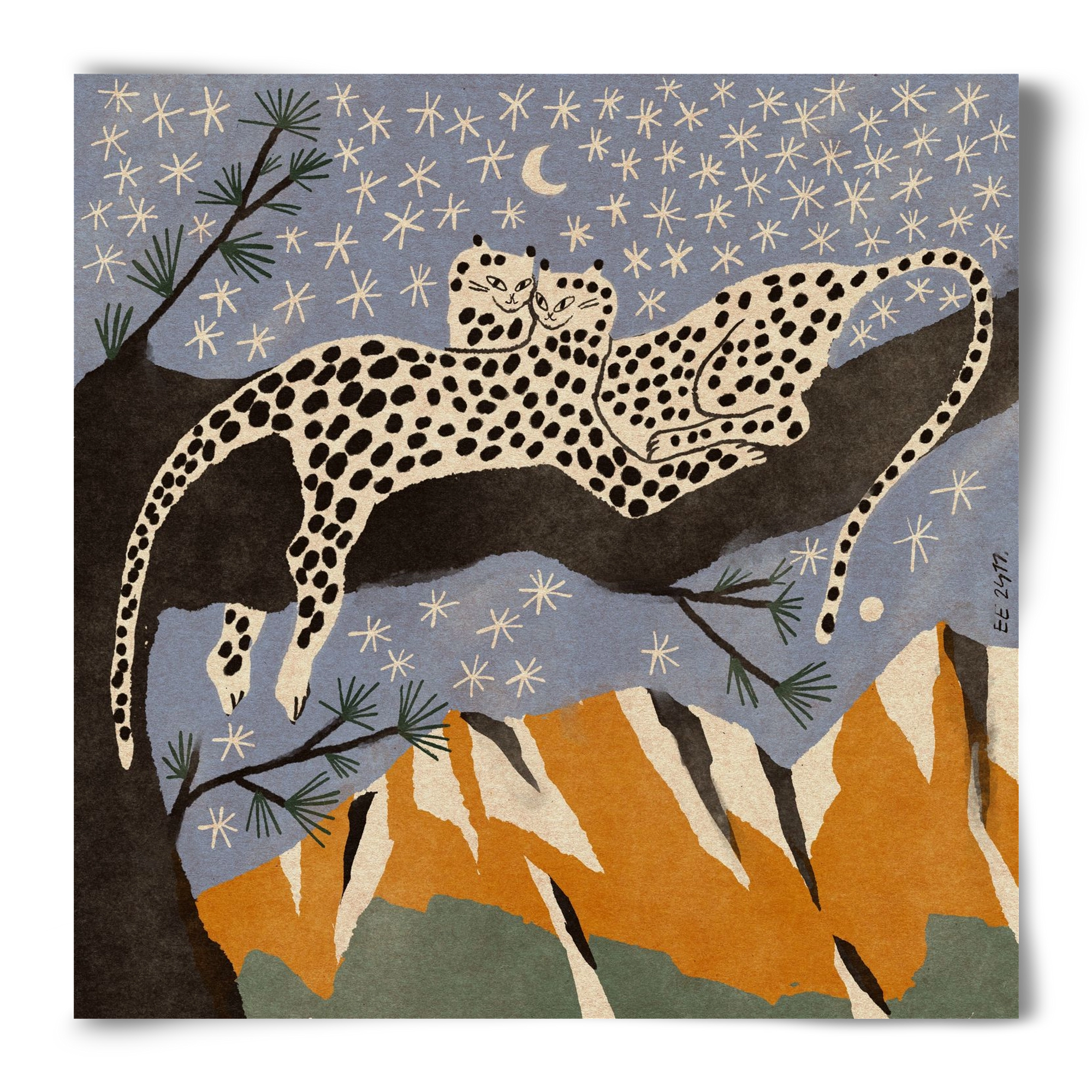 Snow leopards, 50x50 cm, Keret nélkül