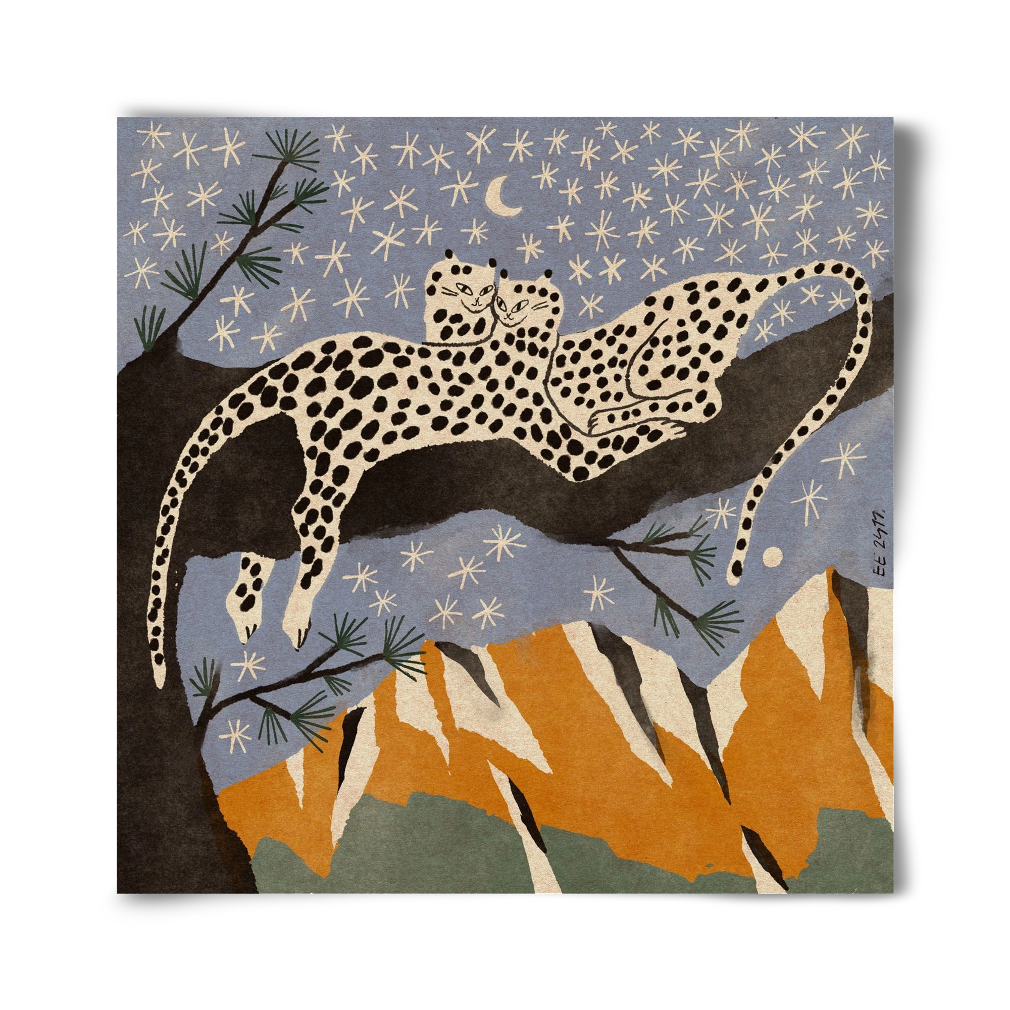 Snow leopards, 40x40 cm, Keret nélkül