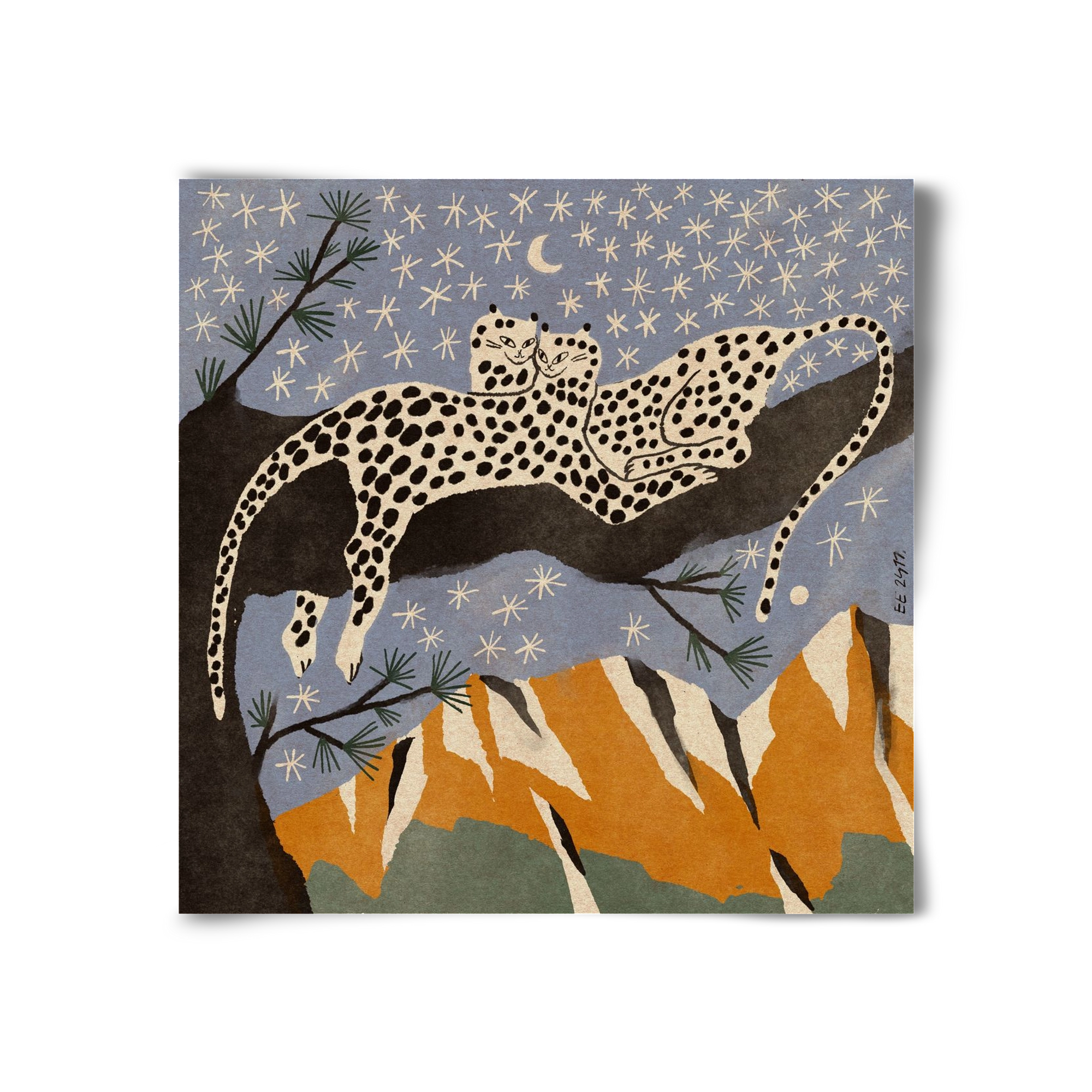 Snow leopards, 30x30 cm, Keret nélkül