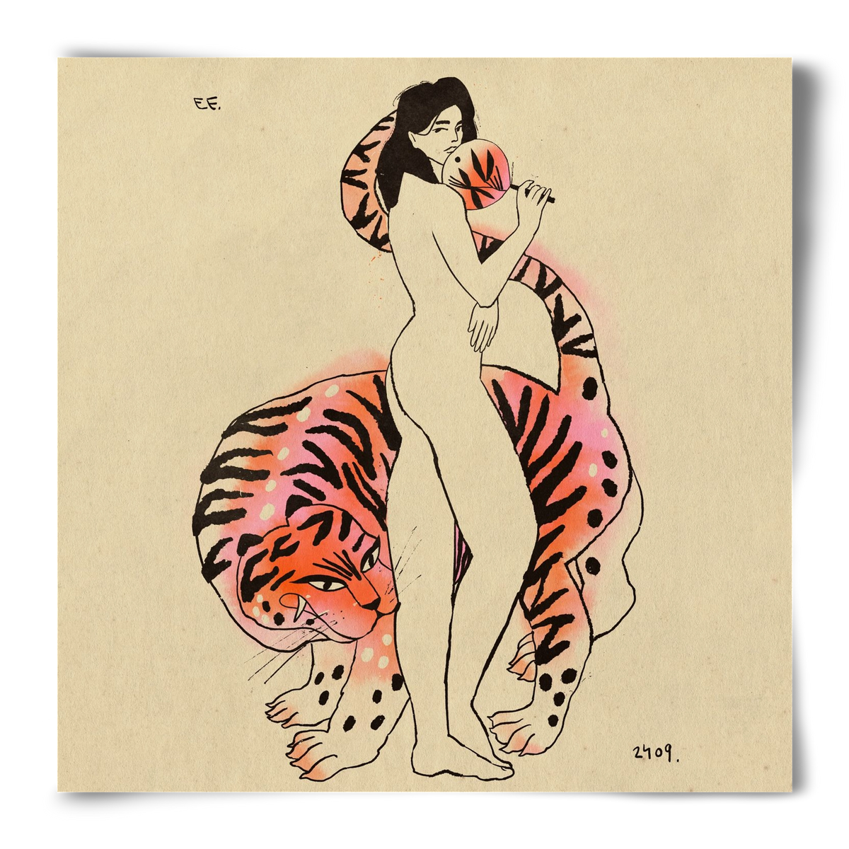 Tiger girl, 50x50 cm, Keret nélkül