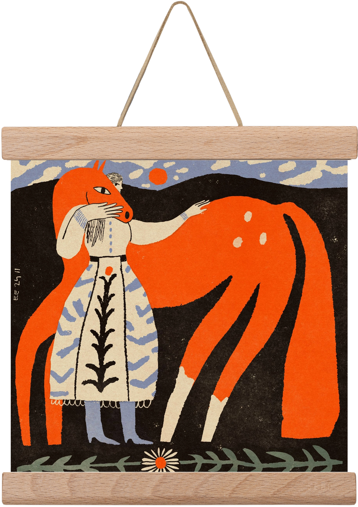 My ginger mare, 20x20 cm (20x20 cm), Tölgy akasztó