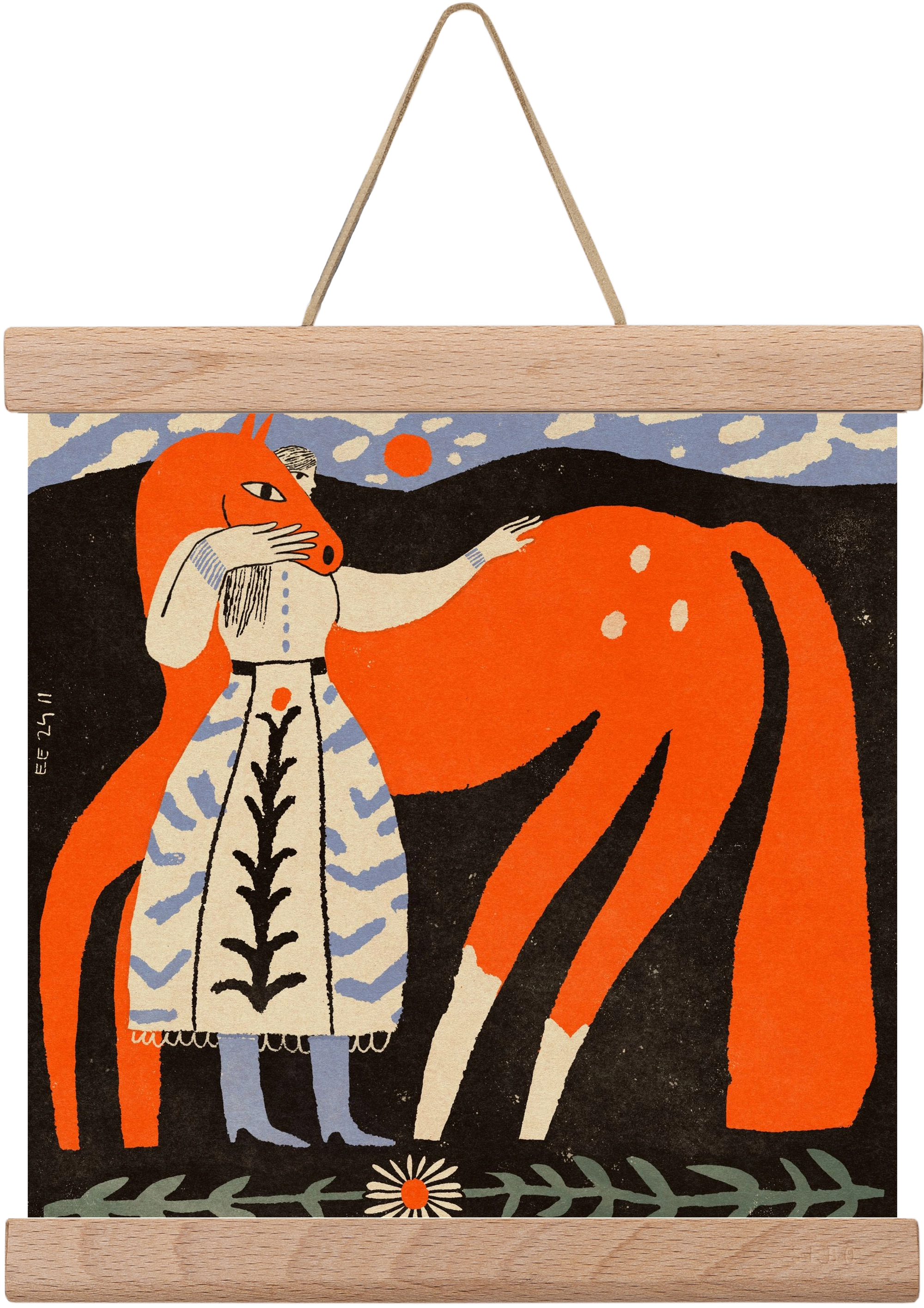 My ginger mare, 20x20 cm (20x20 cm), Tölgy akasztó