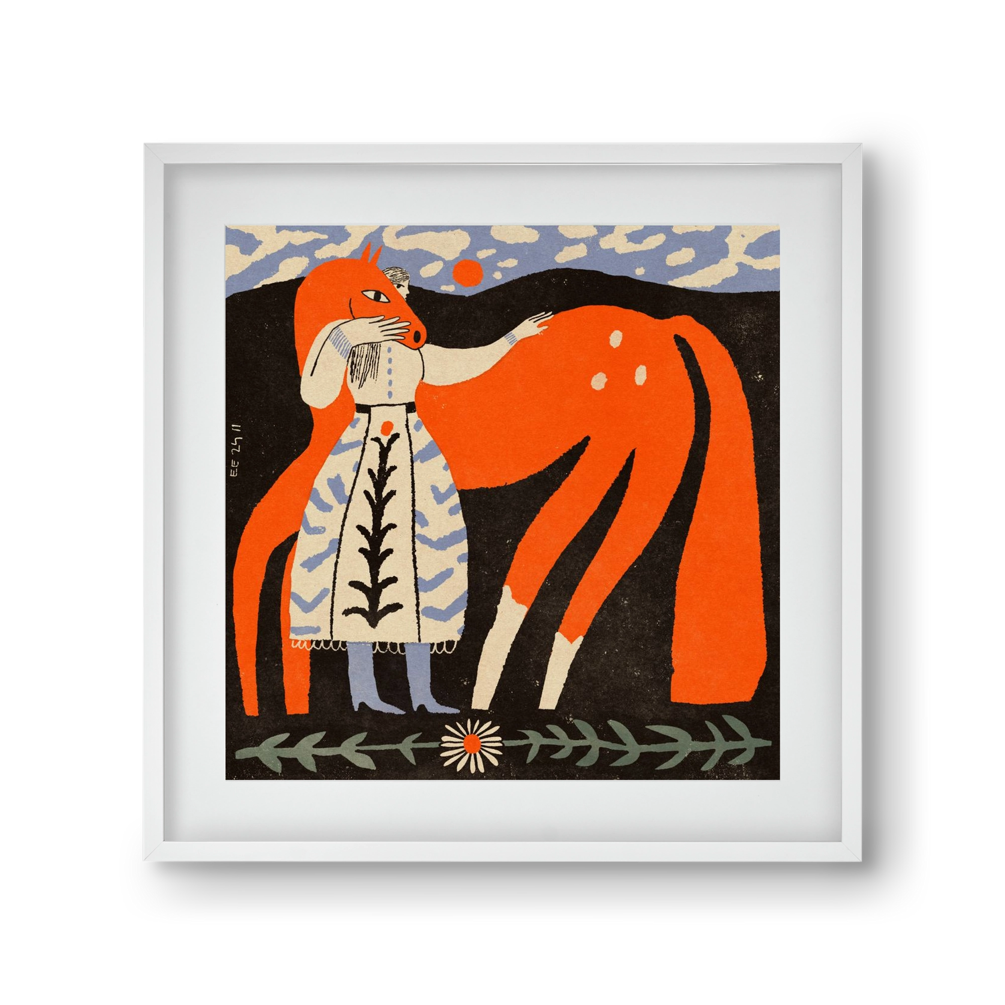 My ginger mare, 30x30 cm (20x20 cm), Fehér keret, paszpartuval