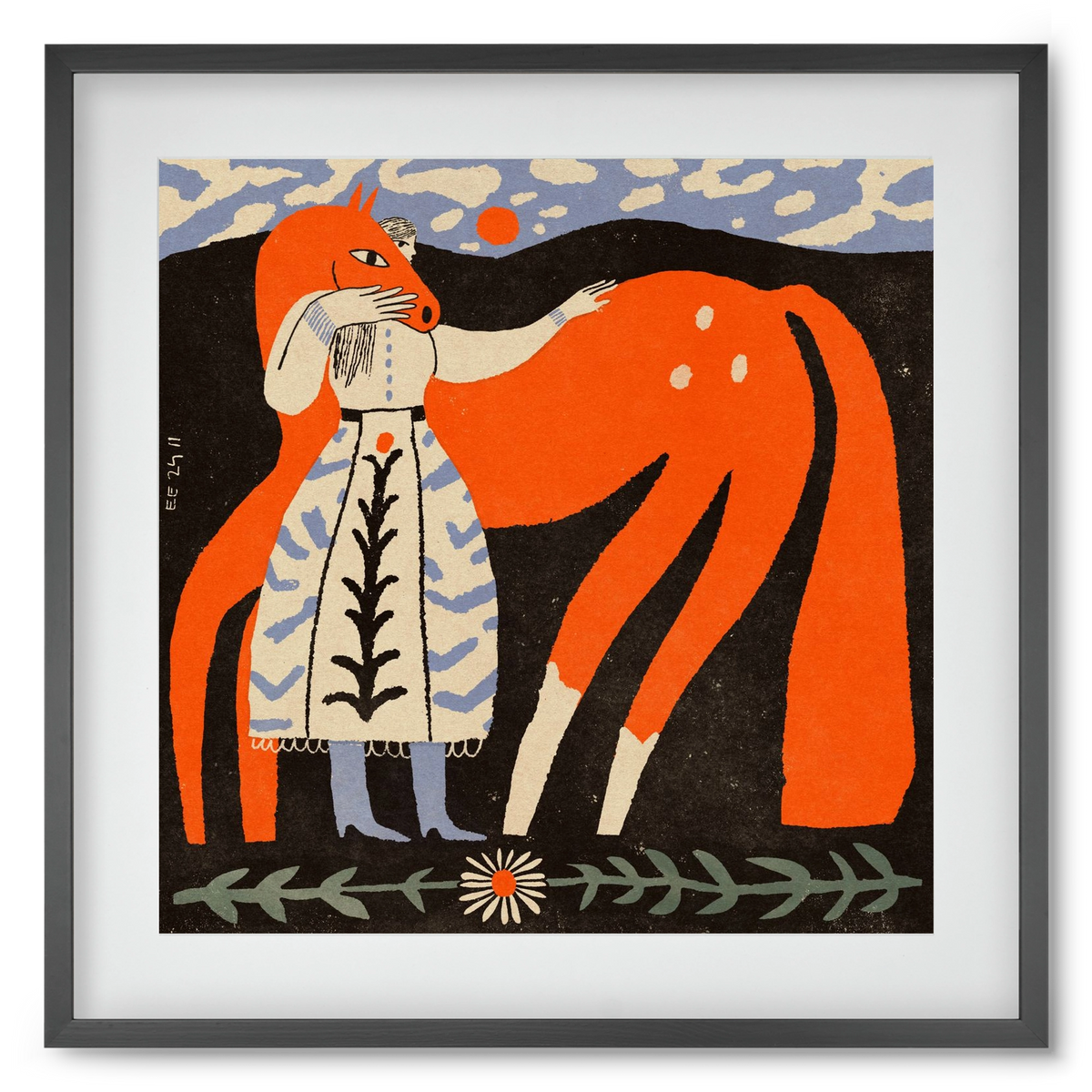 My ginger mare, 50x50 cm (40x40 cm), Fekete keret, paszpartuval