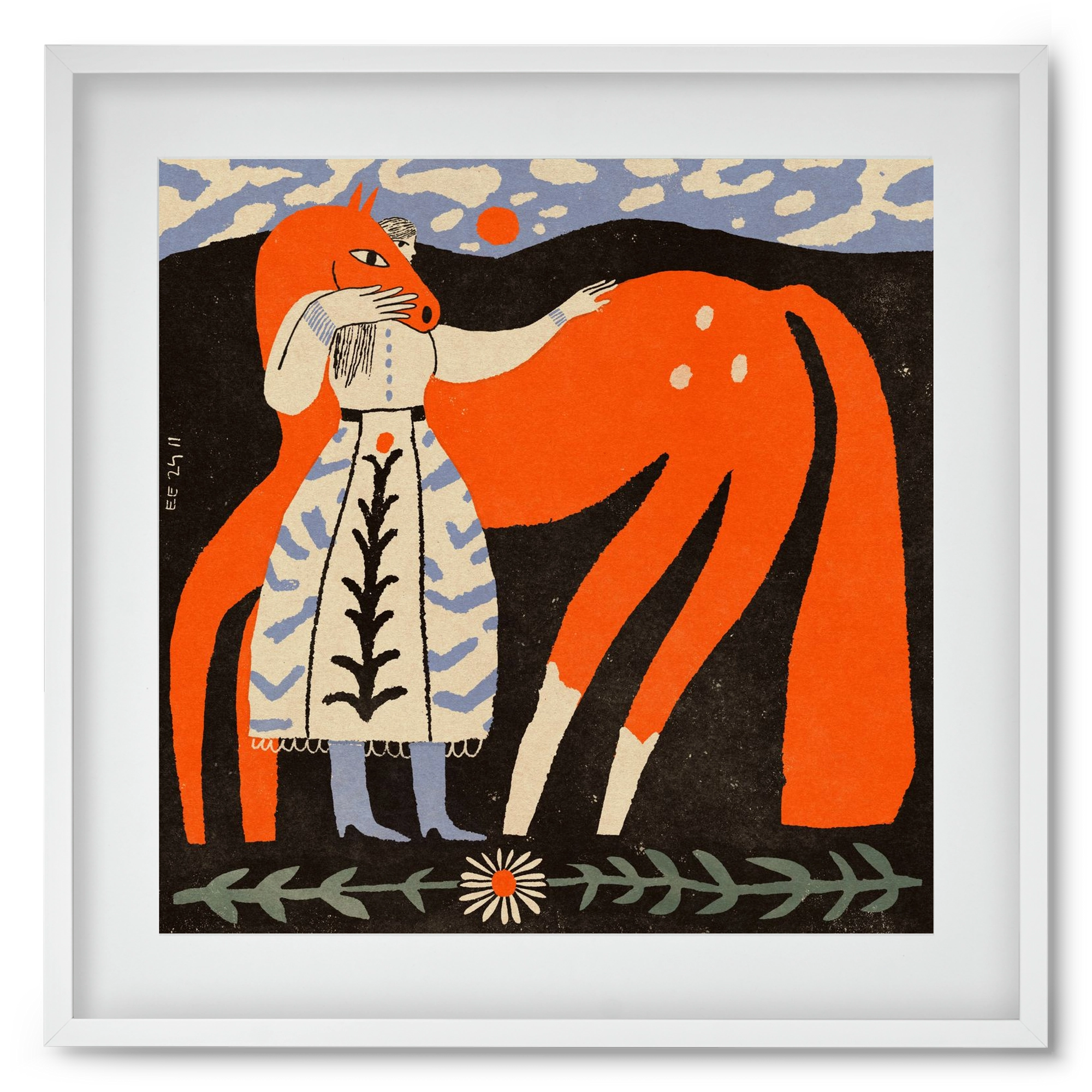 My ginger mare, 50x50 cm (40x40 cm), Fehér keret, paszpartuval