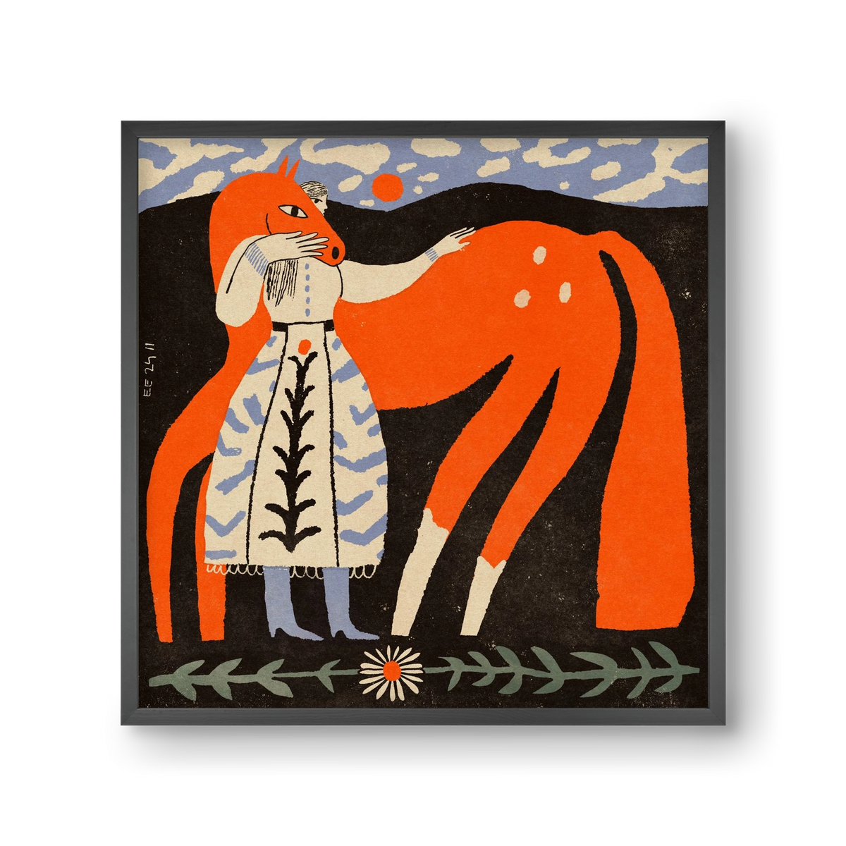 My ginger mare, 30x30 cm (30x30 cm), Fekete keret