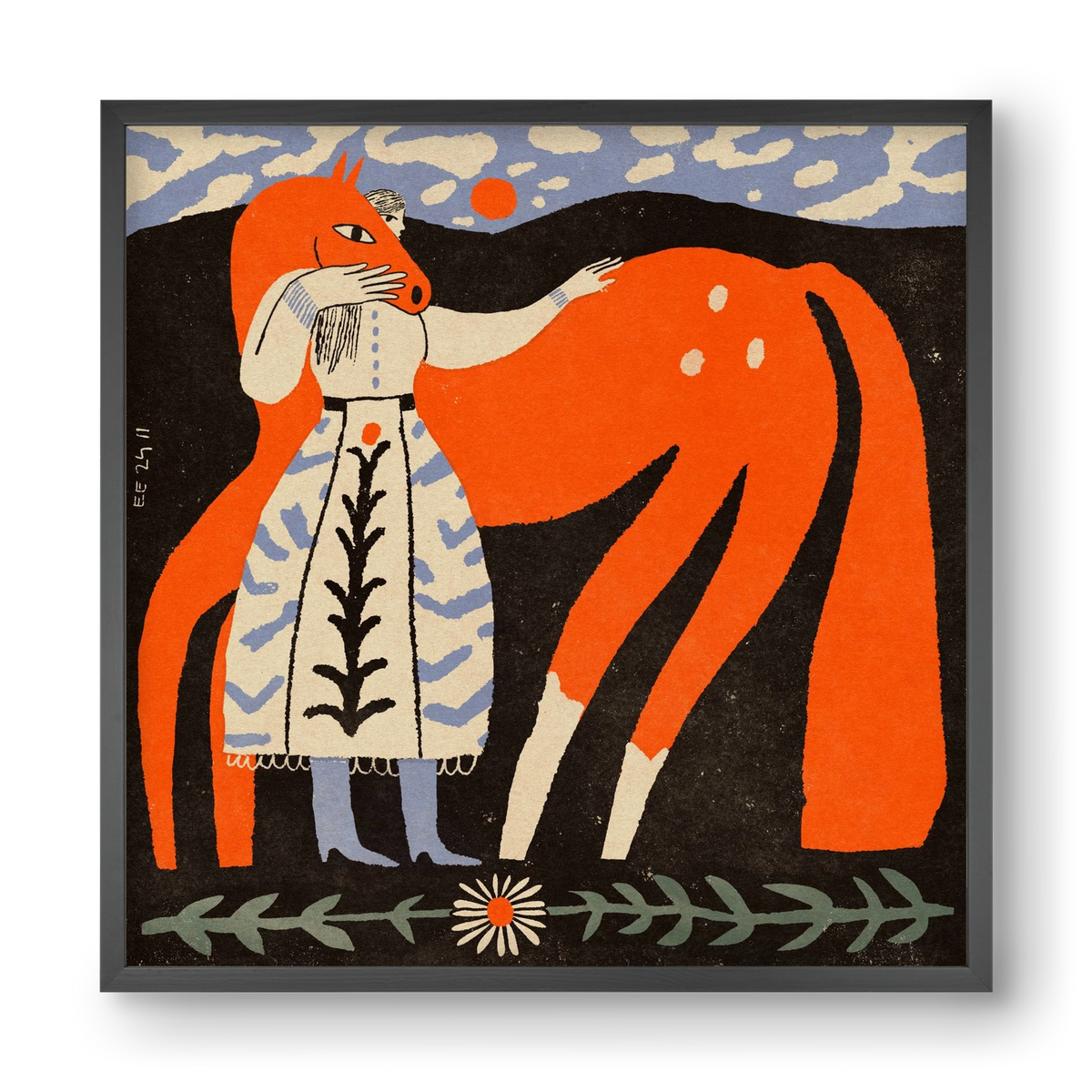 My ginger mare, 40x40 cm (40x40 cm), Fekete keret