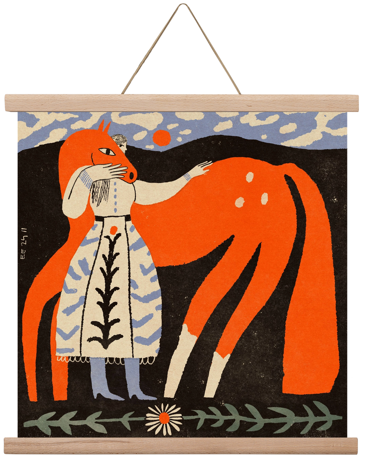 My ginger mare, 40x40 cm (40x40 cm), Tölgy akasztó